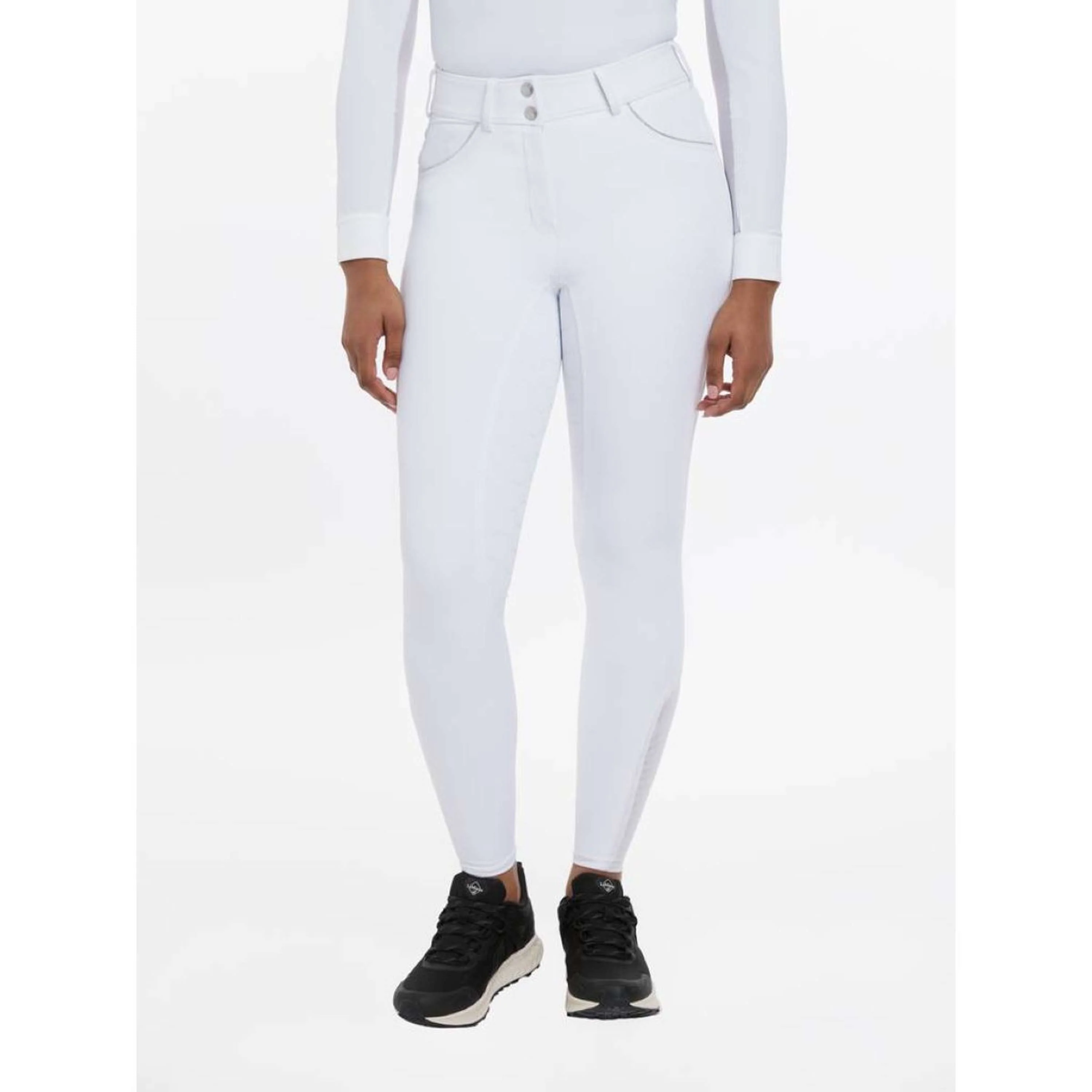 LeMieux Pantaloni da equitazione Victoria con grip in silicone Bianco