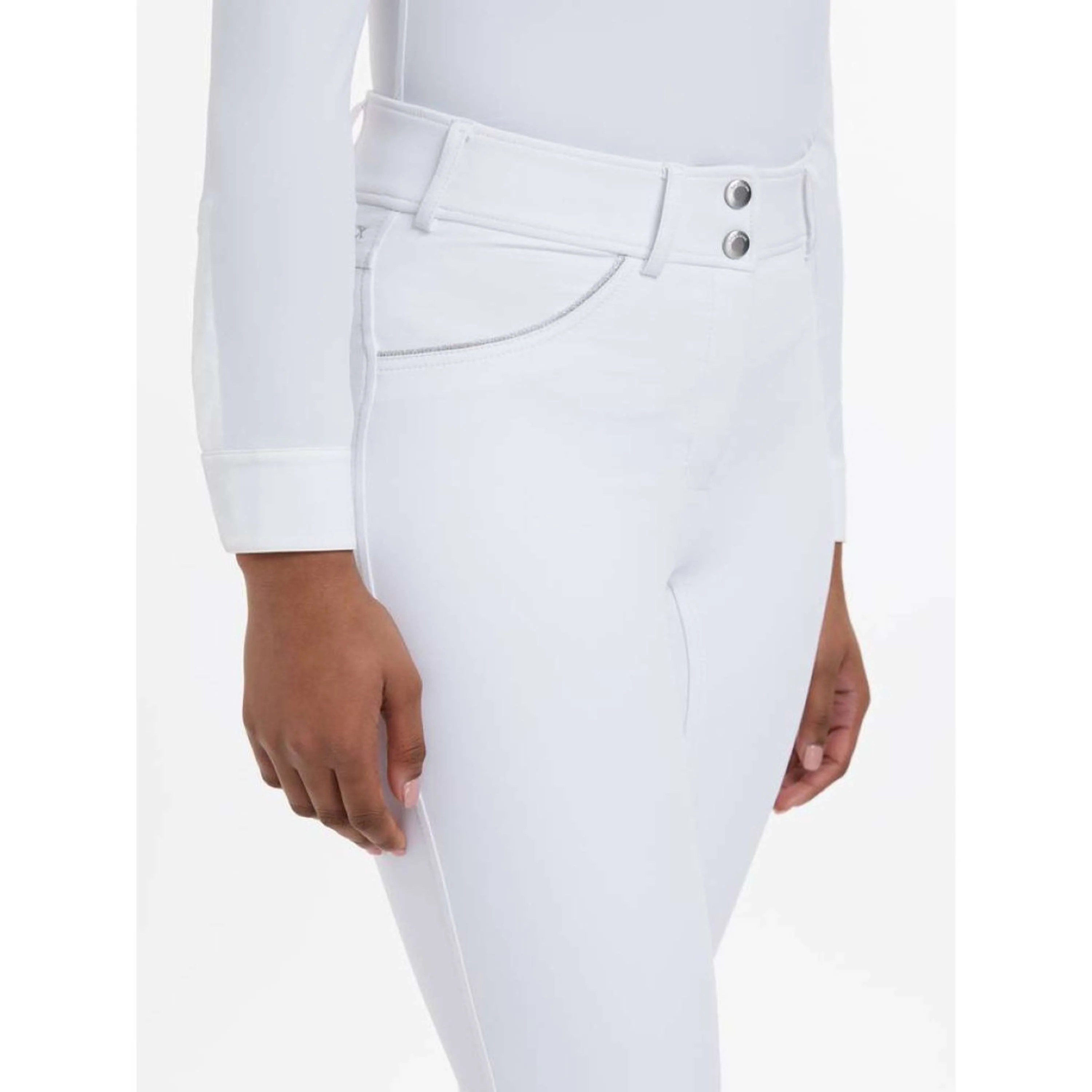 LeMieux Pantaloni da equitazione Victoria con grip in silicone Bianco - Image 3