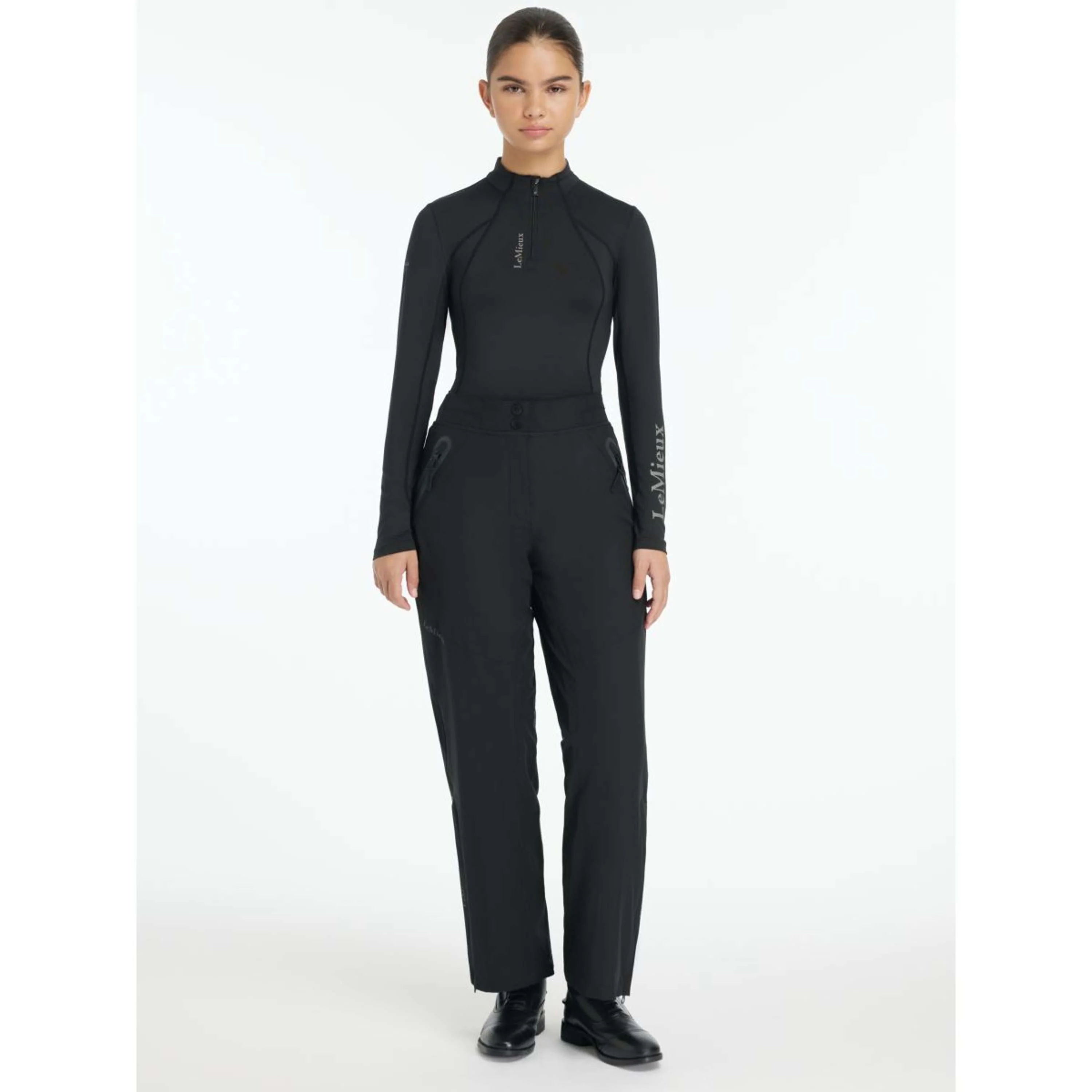 LeMieux Pantaloni da Equitazione Young Rider Drytex Impermeabile Nero - Image 6