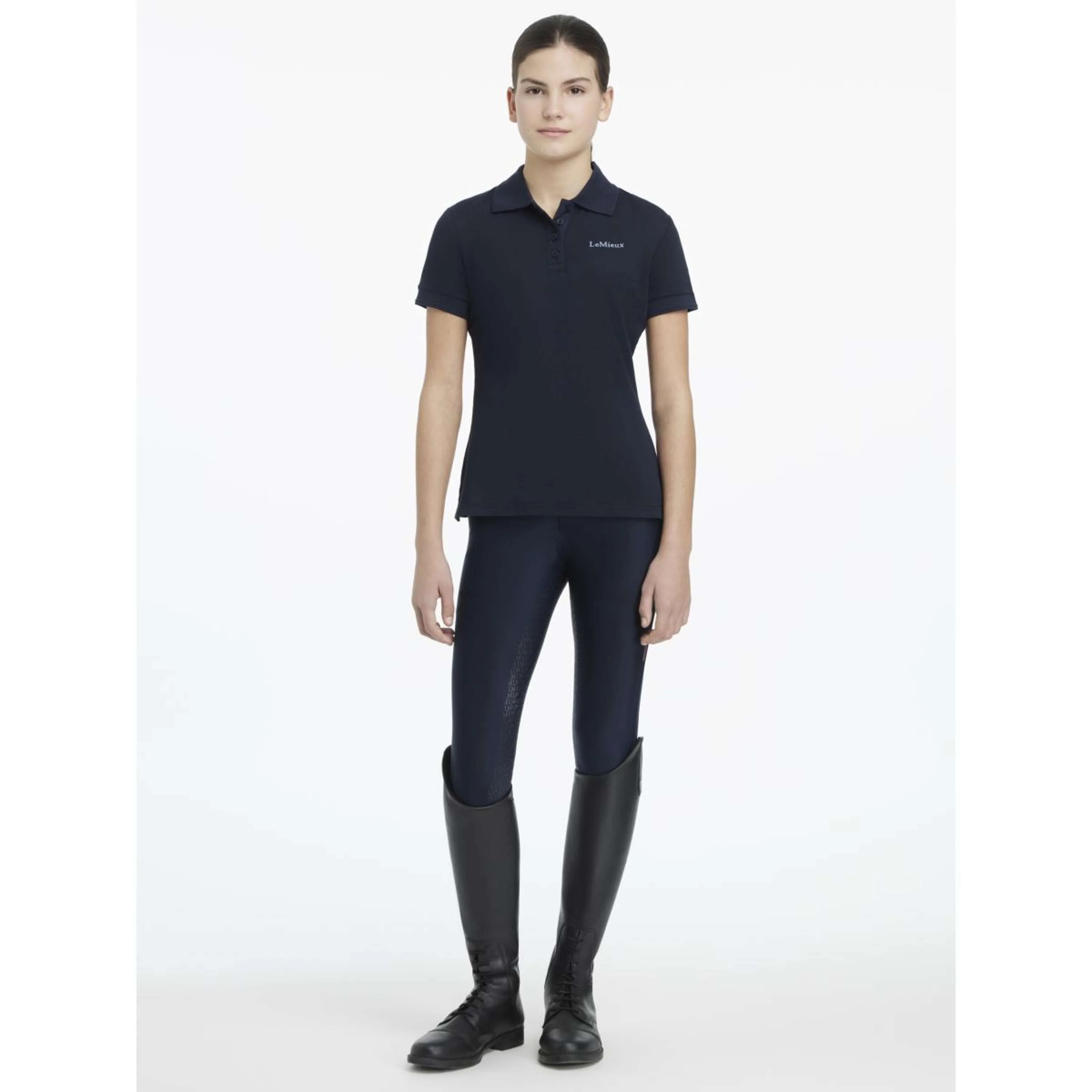 LeMieux Polo Young Rider Classique Navy - Image 5