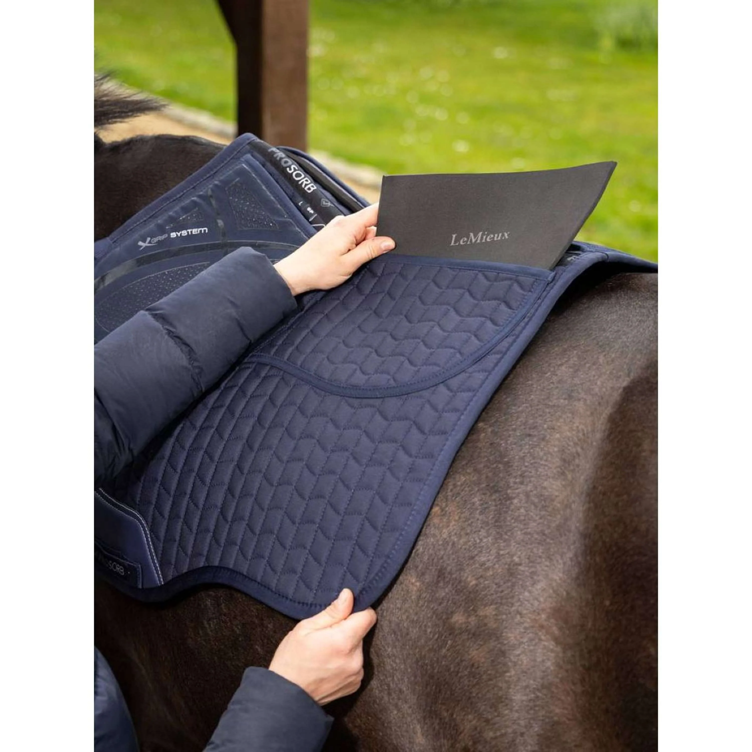 LeMieux Sottosella Prosorb Plain 2 Pocket Dressage Navy - Image 2