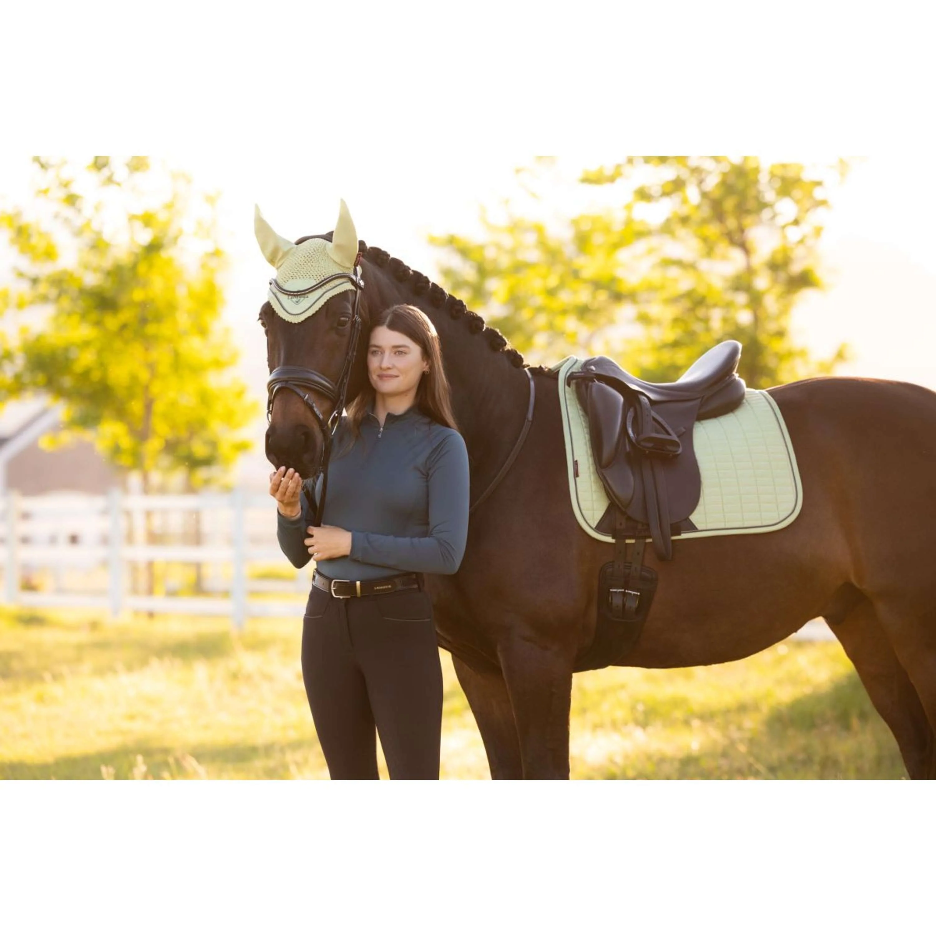 LeMieux Sottosella Suede Square Dressage Macaron - Image 5