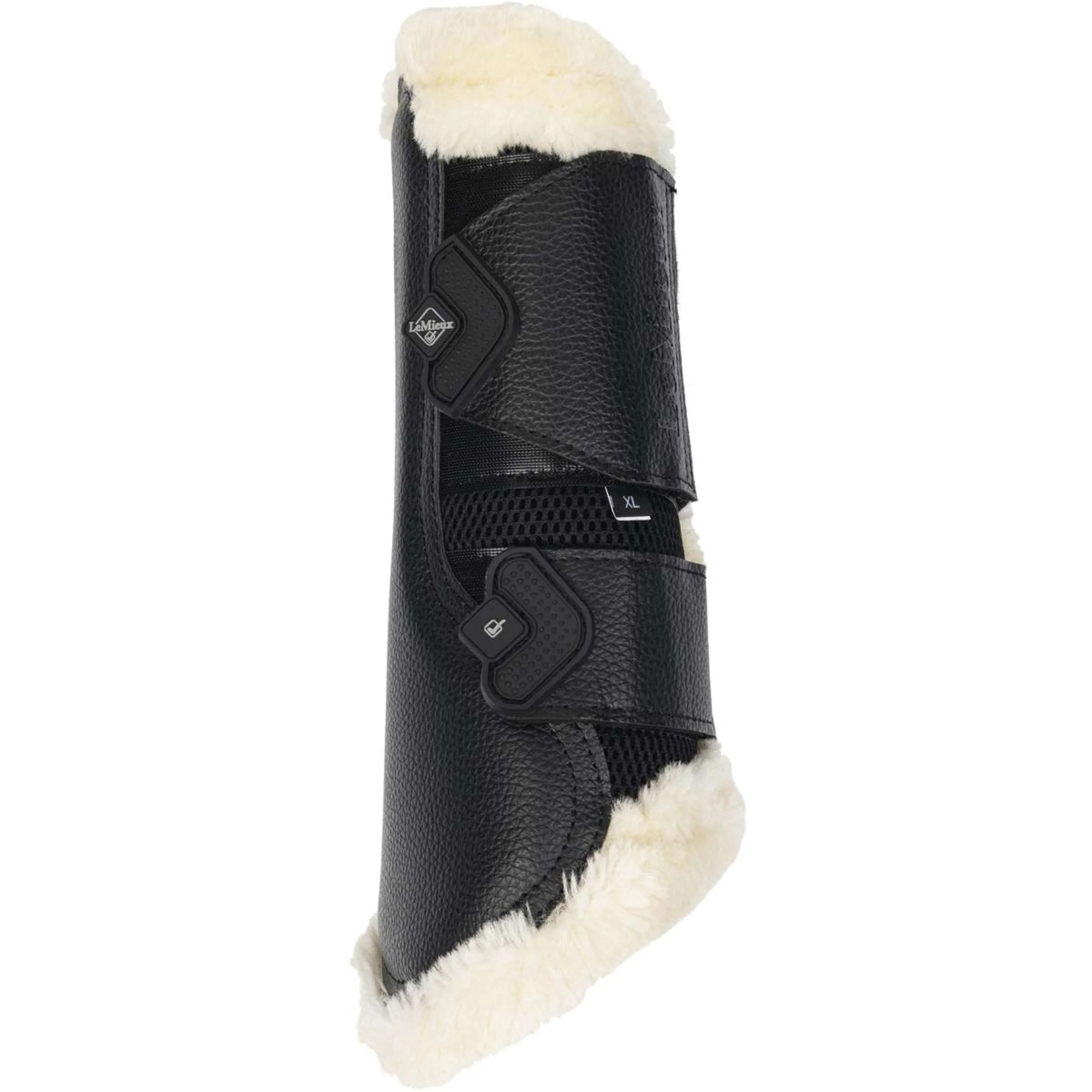 LeMieux Stivali da spazzolatura Fleece Edge Mesh Nero/Naturale - Image 2