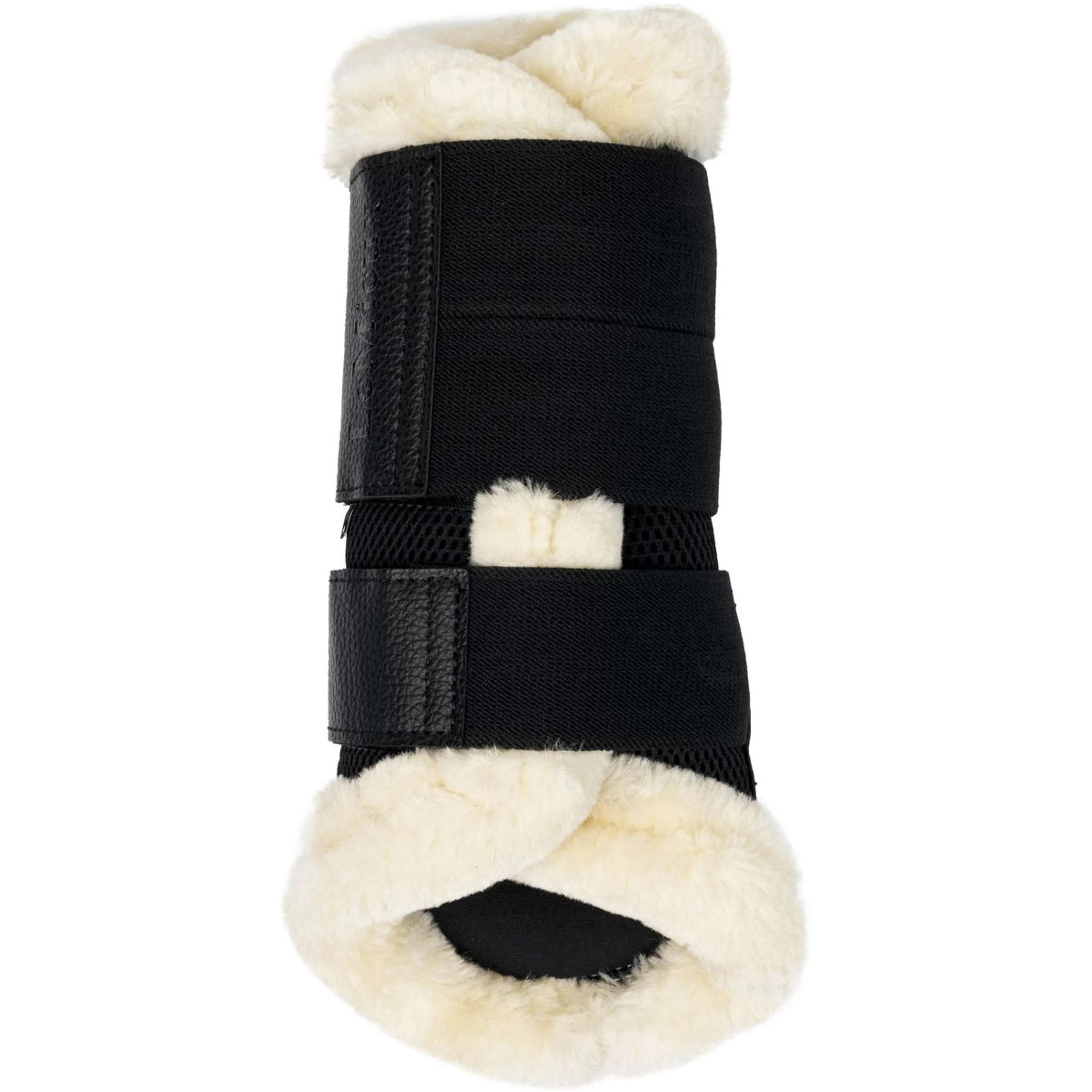 LeMieux Stivali da spazzolatura Fleece Edge Mesh Nero/Naturale - Image 3