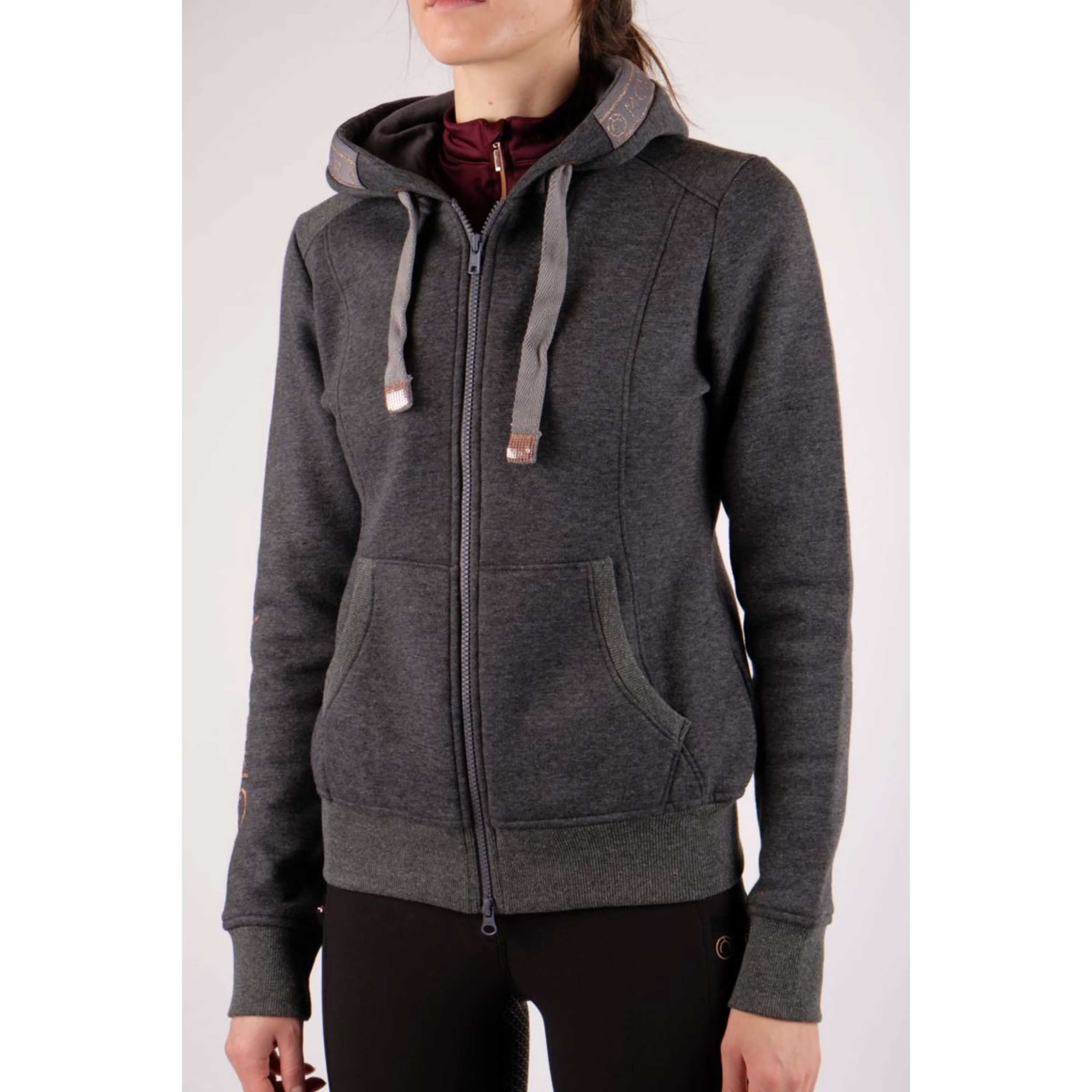 Montar Felpa con cappuccio e zip Macie Rosegold Logo Grigio