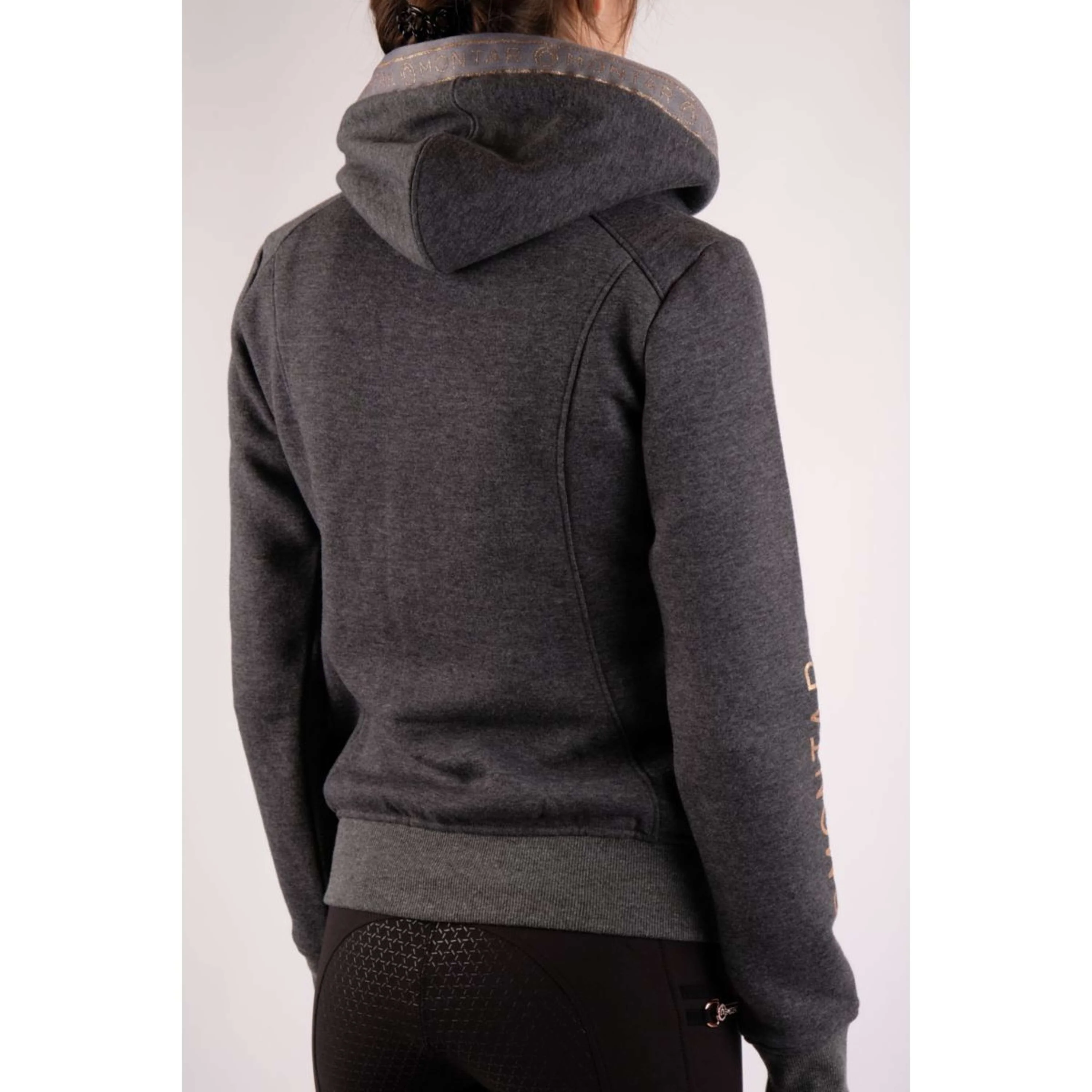 Montar Felpa con cappuccio e zip Macie Rosegold Logo Grigio - Image 3