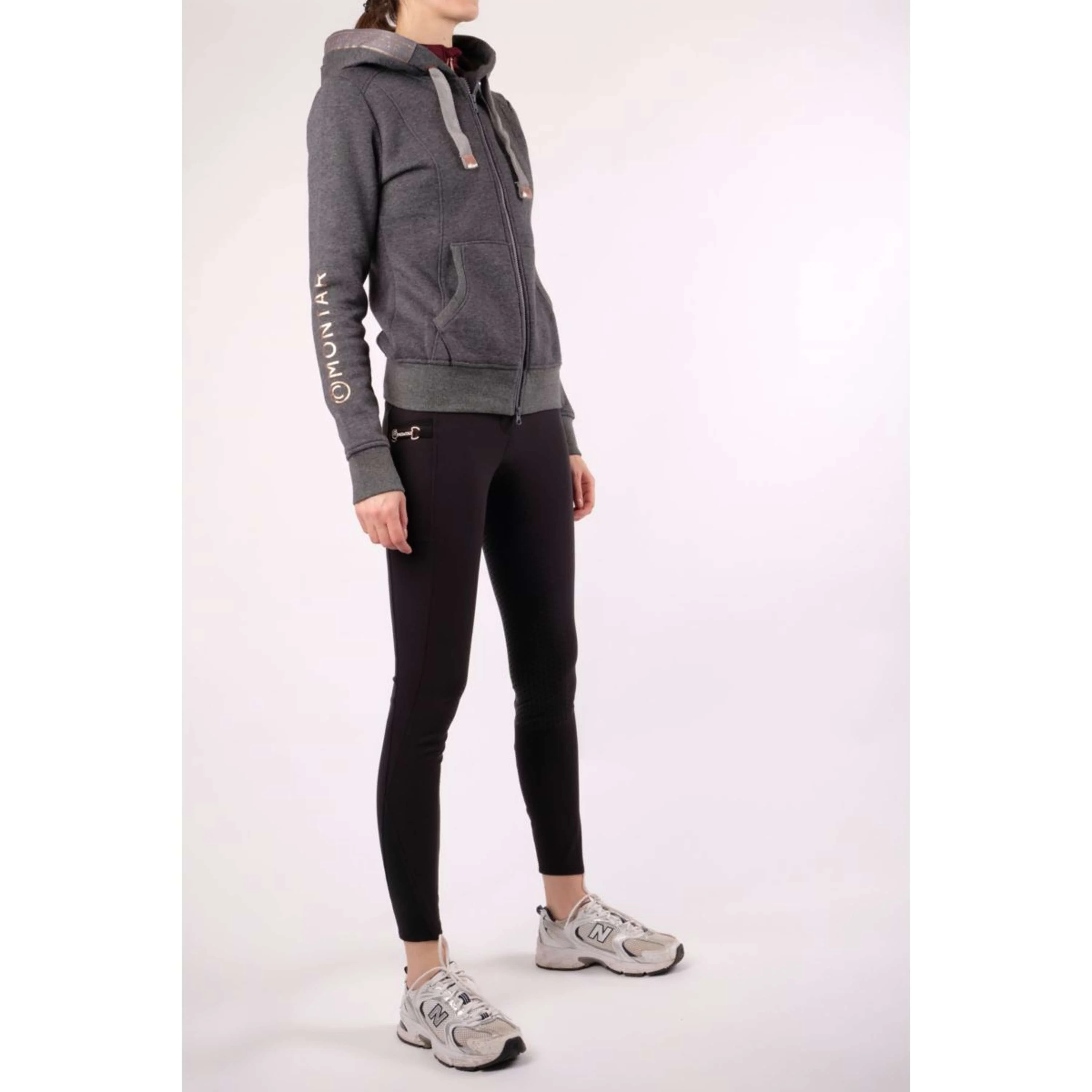 Montar Felpa con cappuccio e zip Macie Rosegold Logo Grigio - Image 5