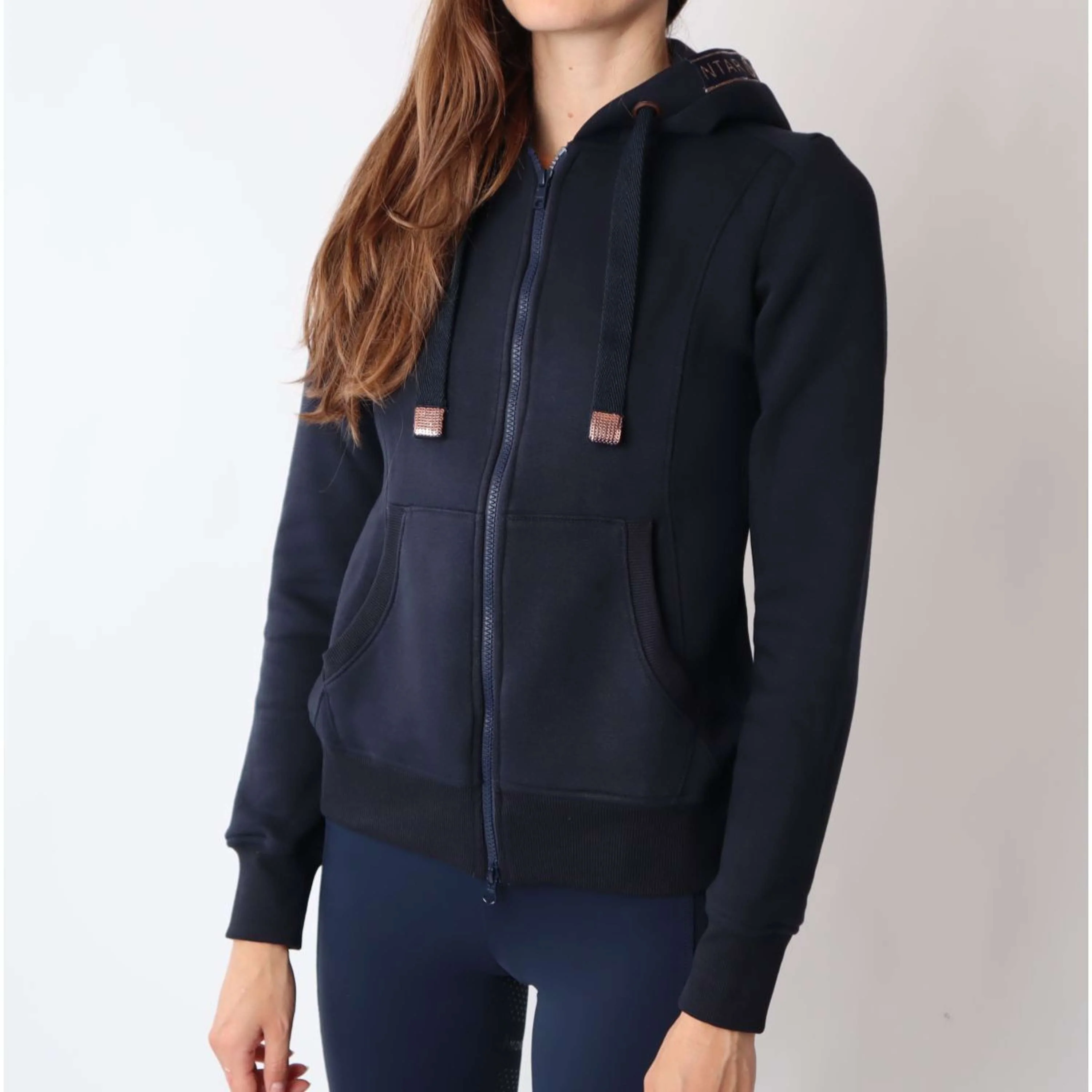 Montar Felpa con cappuccio e zip Macie Rosegold Logo Navy