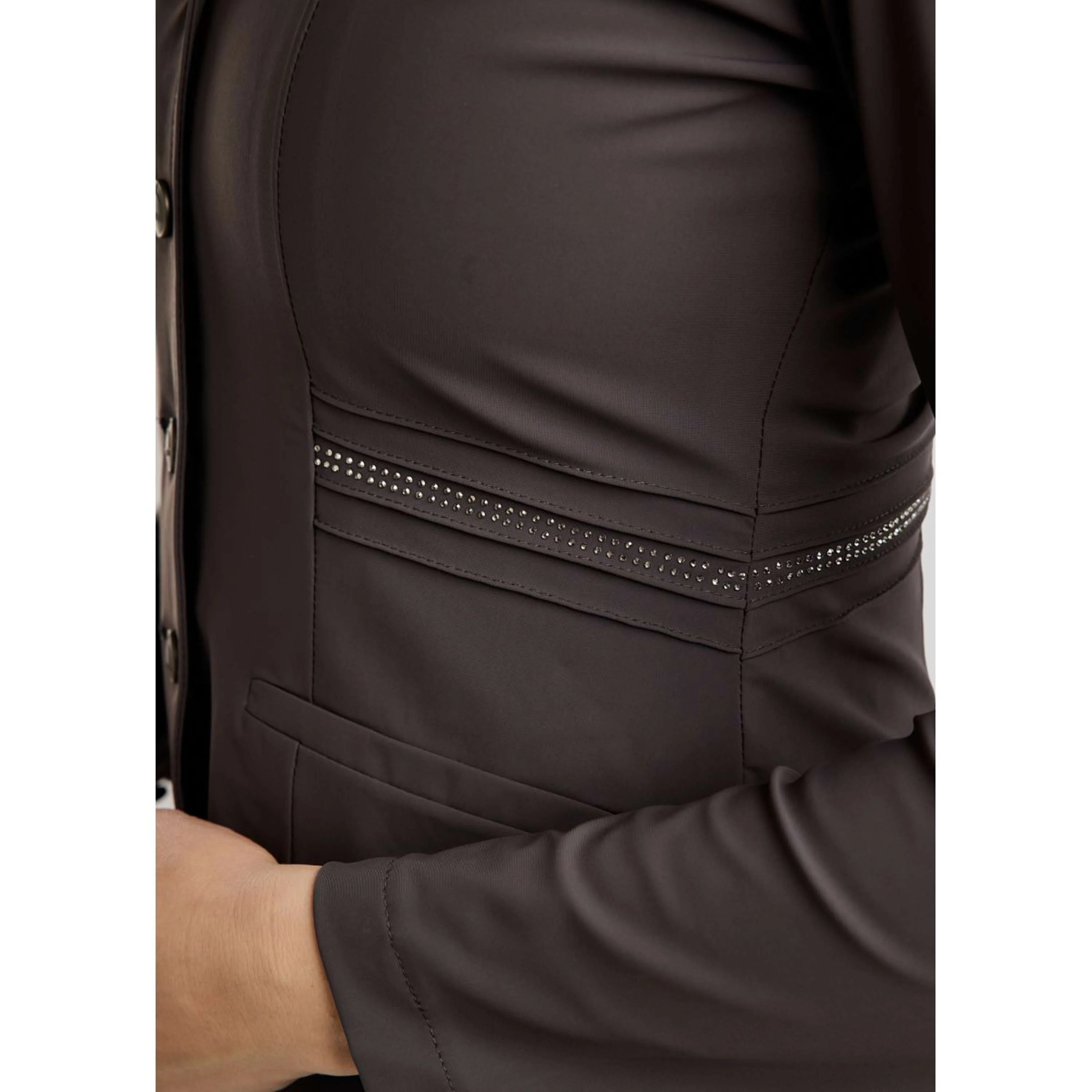 Montar Giacca da Competizione MoPearl Pintucks Gun Metal Crystals Slate Grey - Image 5