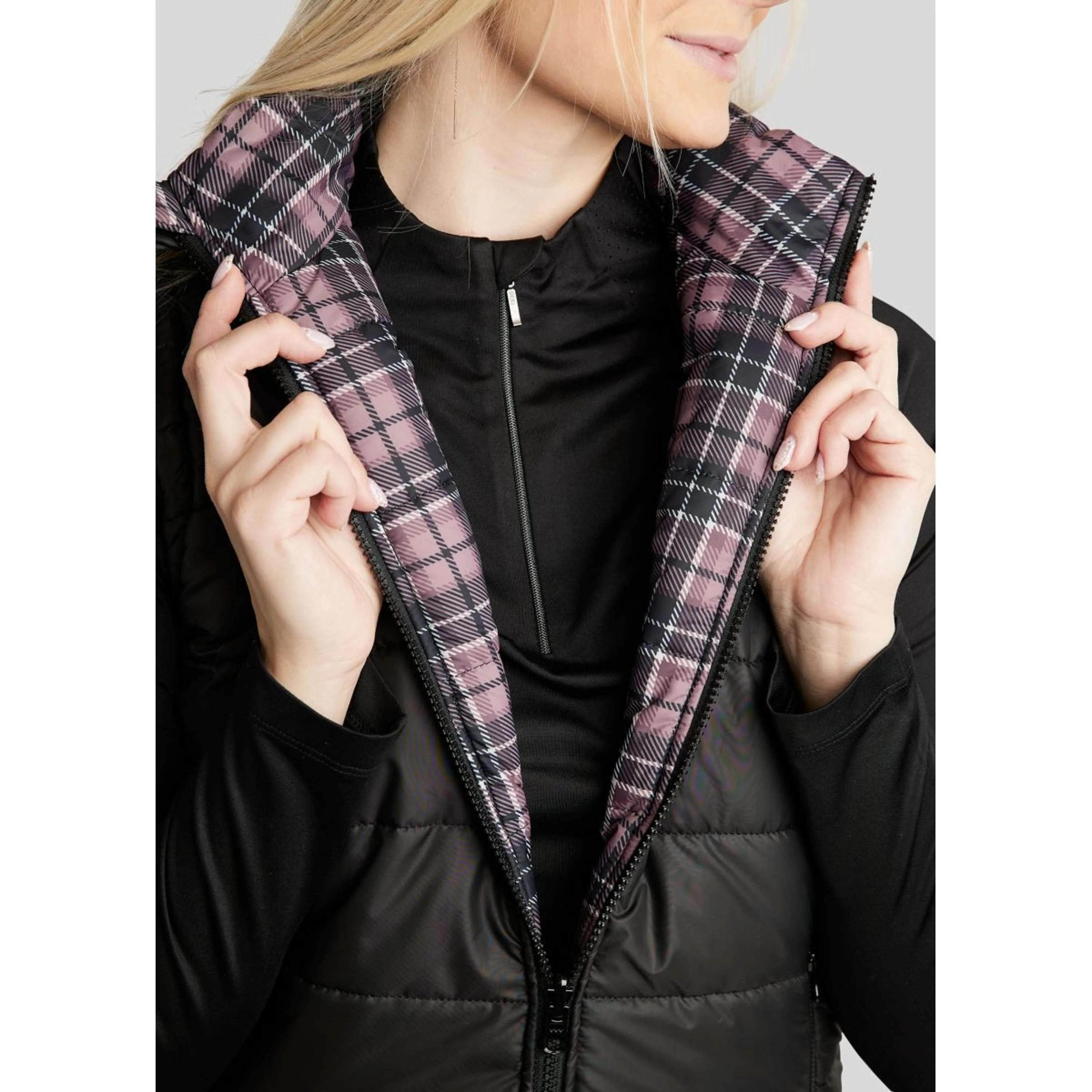 Montar Gilet MoCheri Reversible Black Peony - Image 6