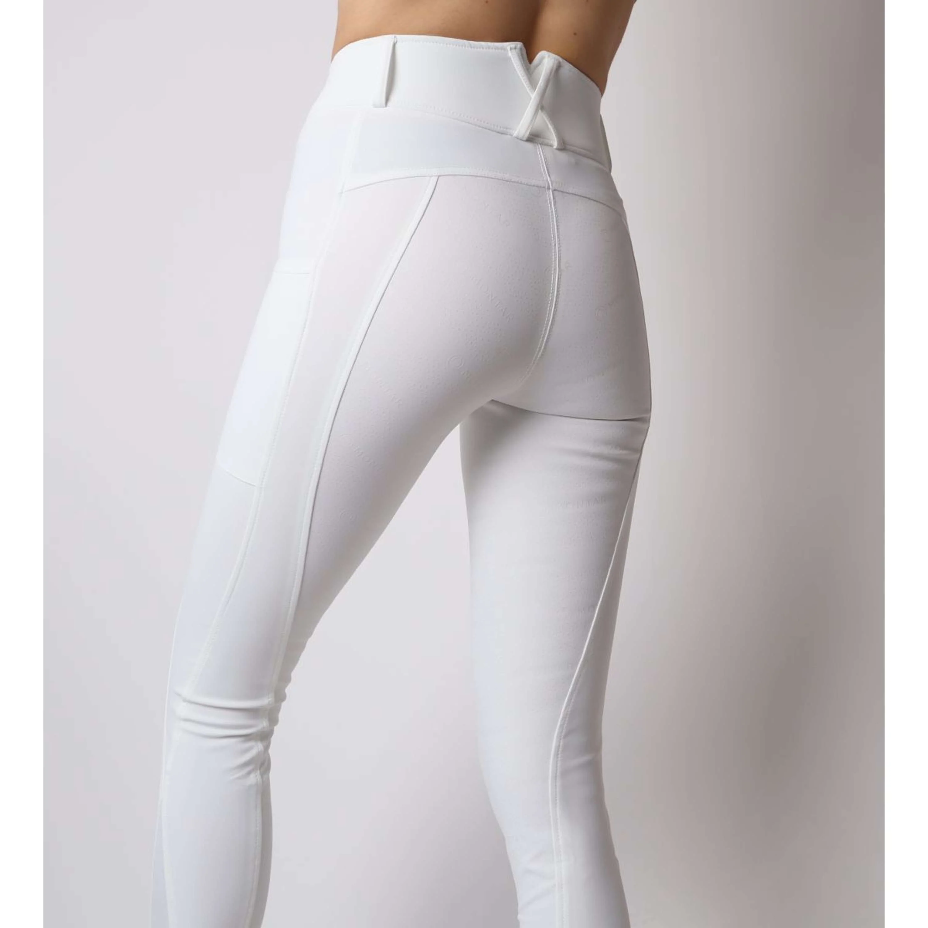 Montar Leggings da Equitazione Michelle Rosegold Logo Bianco - Image 4