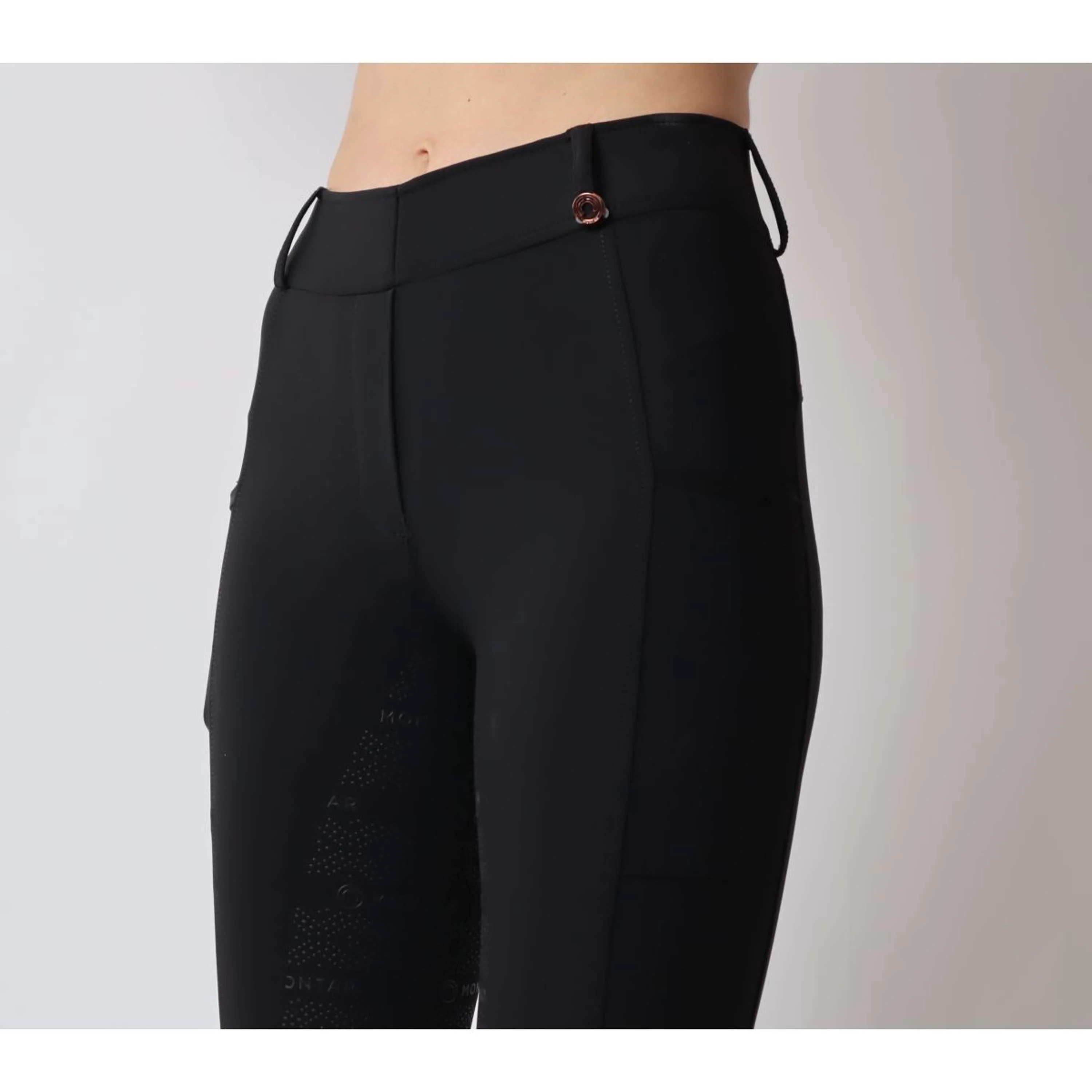 Montar Leggings da Equitazione Michelle Rosegold Logo Nero - Image 4