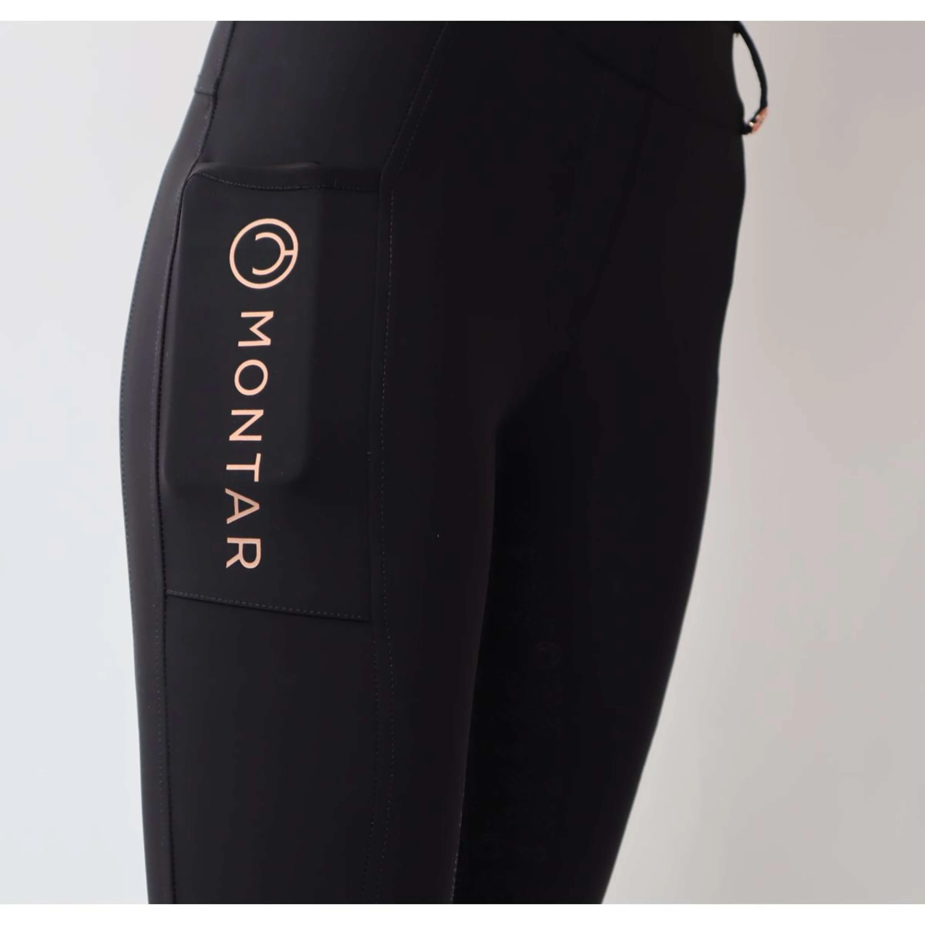 Montar Leggings da Equitazione Michelle Rosegold Logo Nero - Image 5