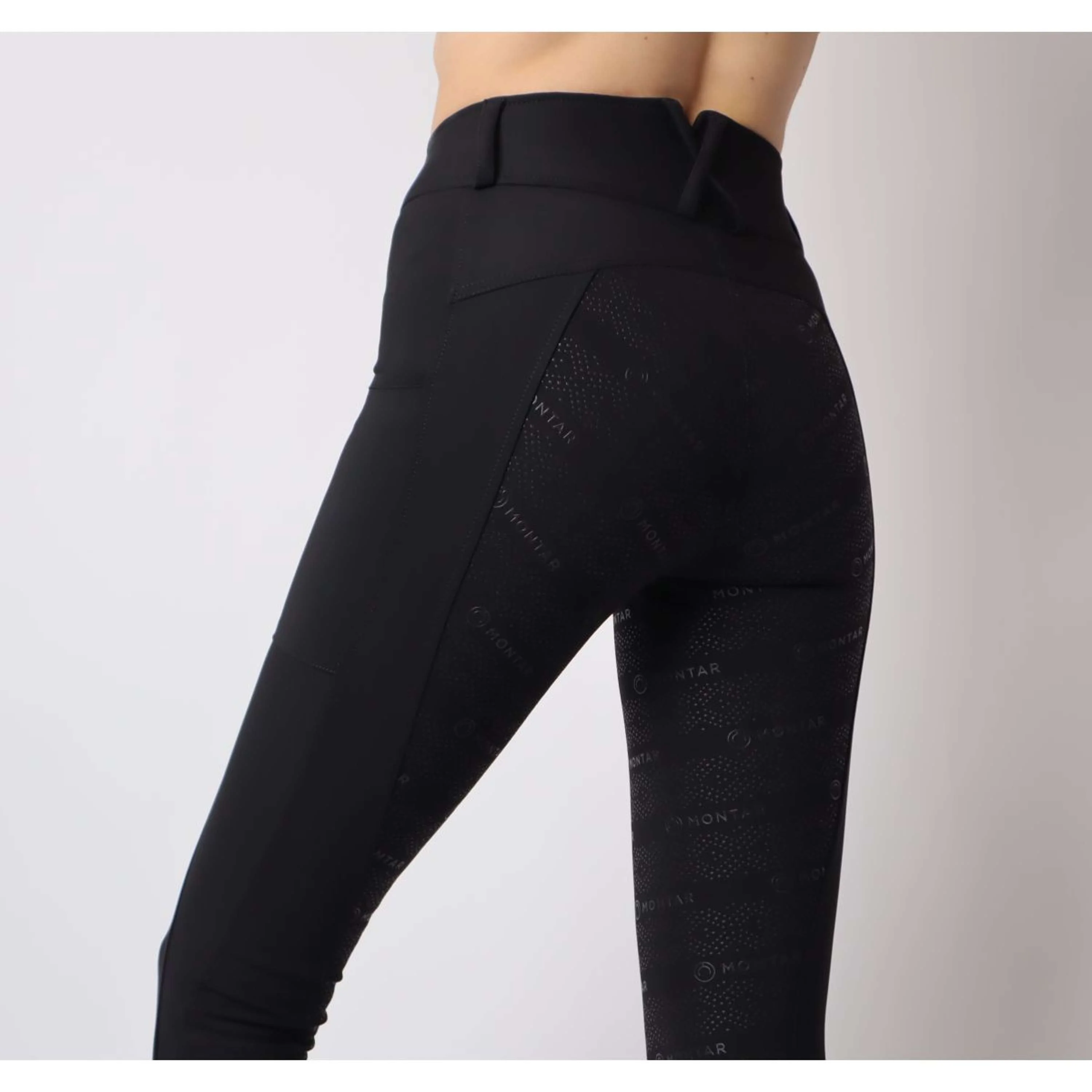 Montar Leggings da Equitazione Michelle Rosegold Logo Nero - Image 6