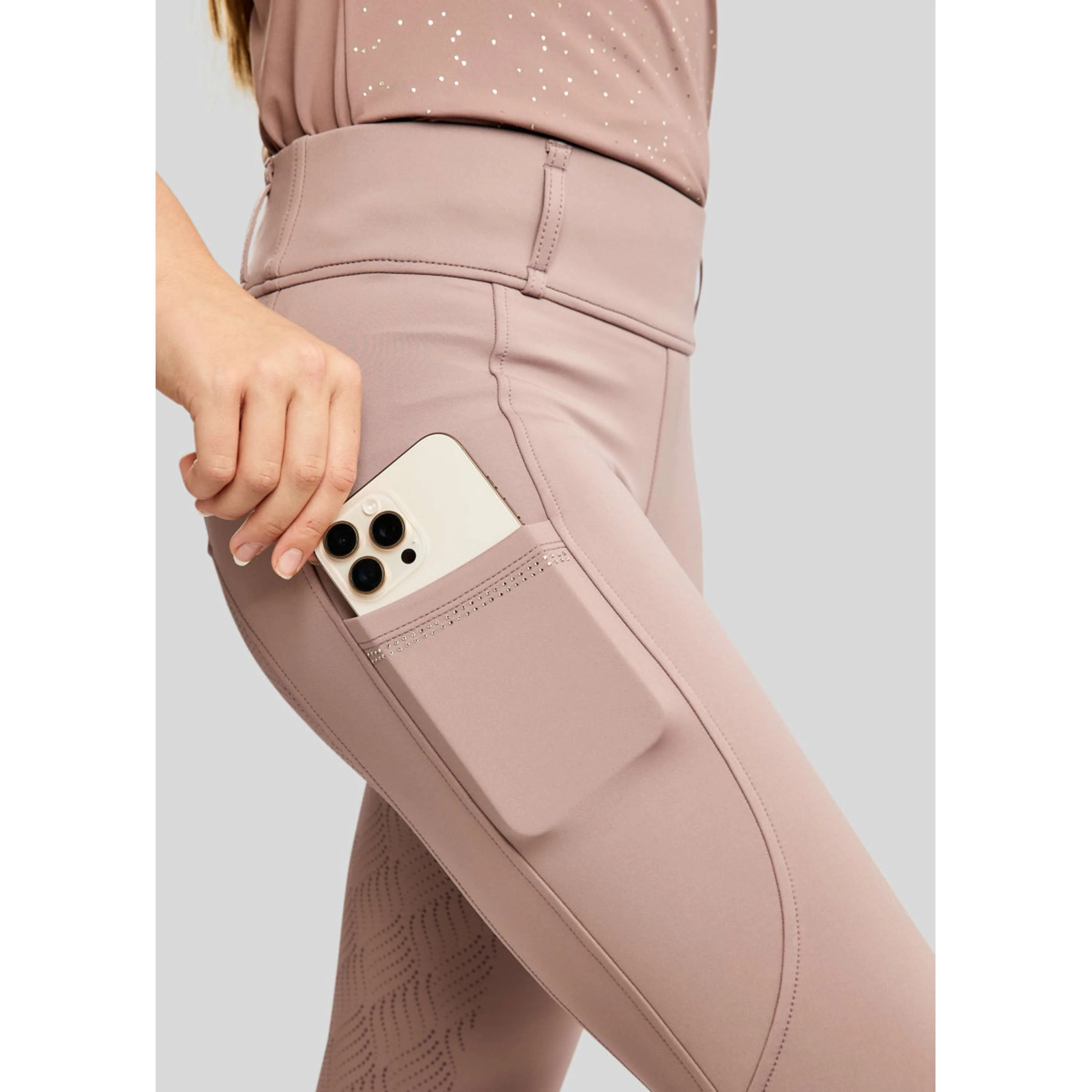Montar Leggings da Equitazione MOEverlisa Kids Full Grip Blush - Image 3