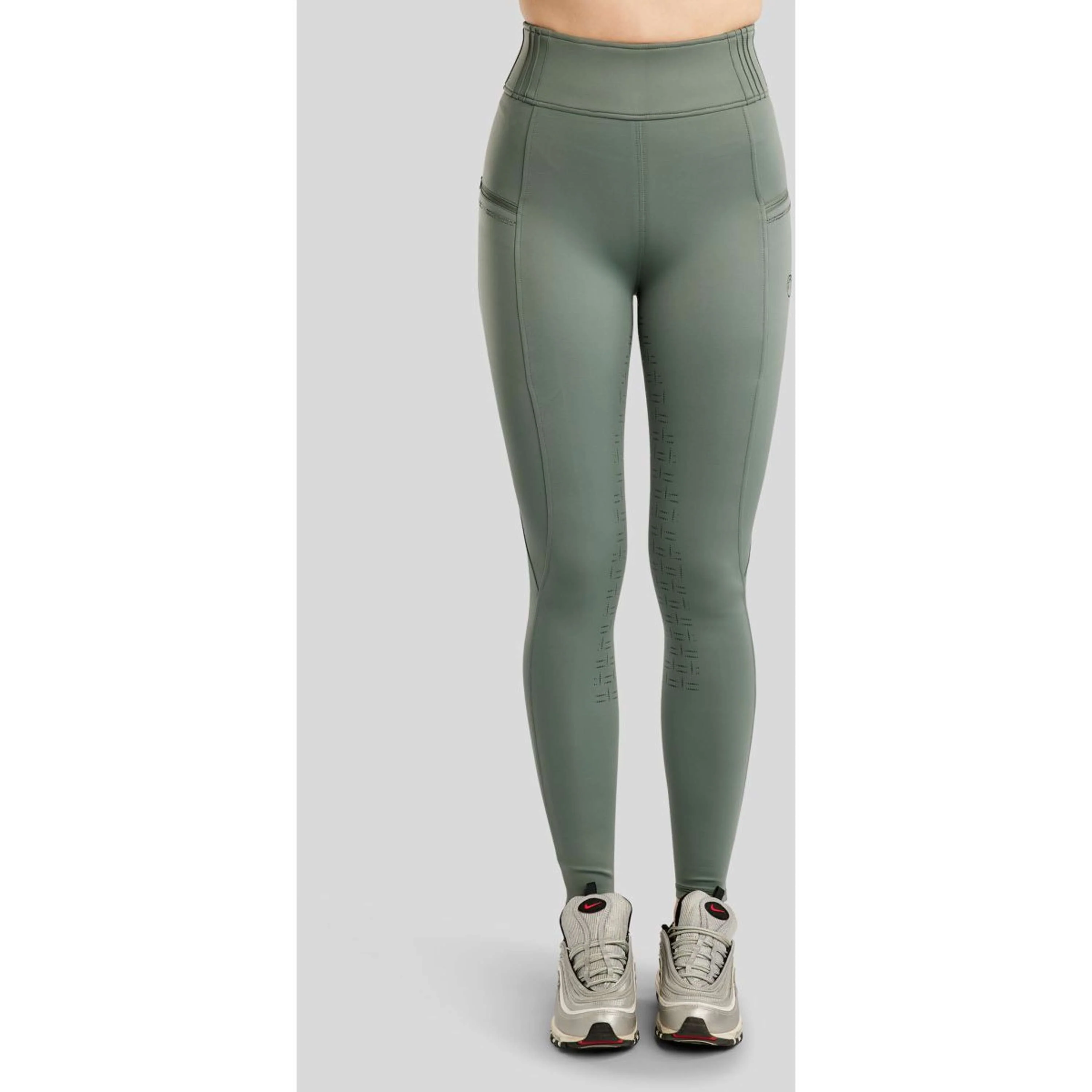 Montar Leggings da Equitazione MoPearl Pintuck Full Grip Giada - Image 2