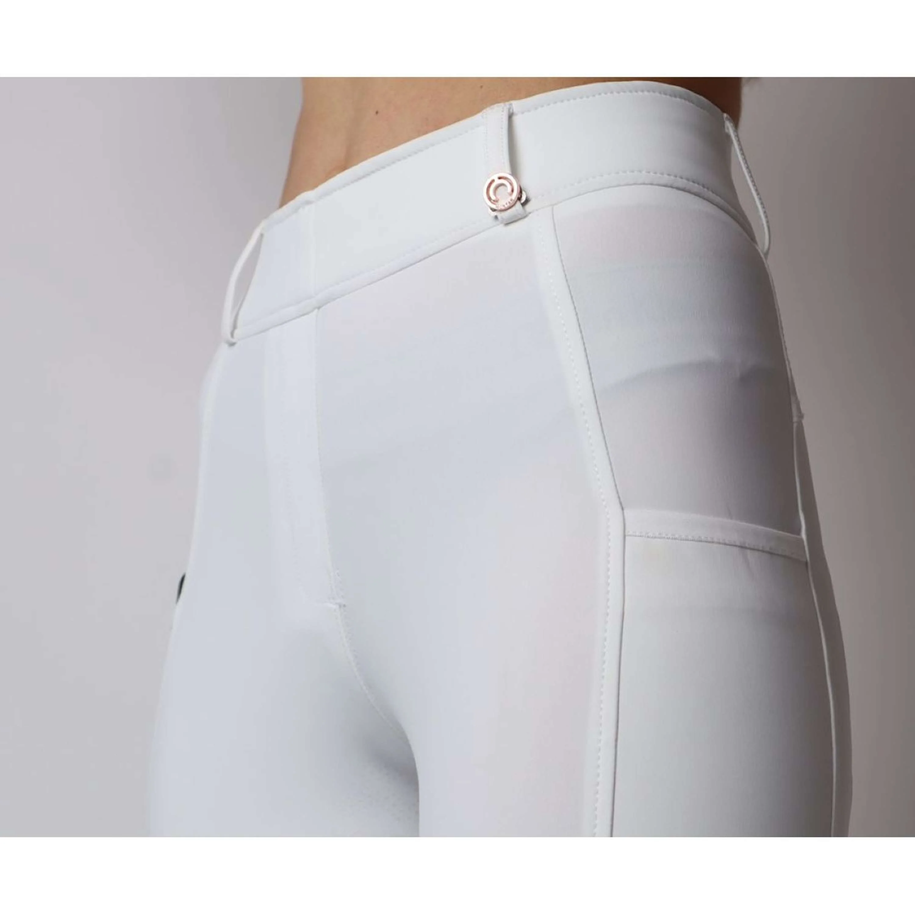 Montar Leggings da Equitazione Rosegold Logo Junior Bianco - Image 6