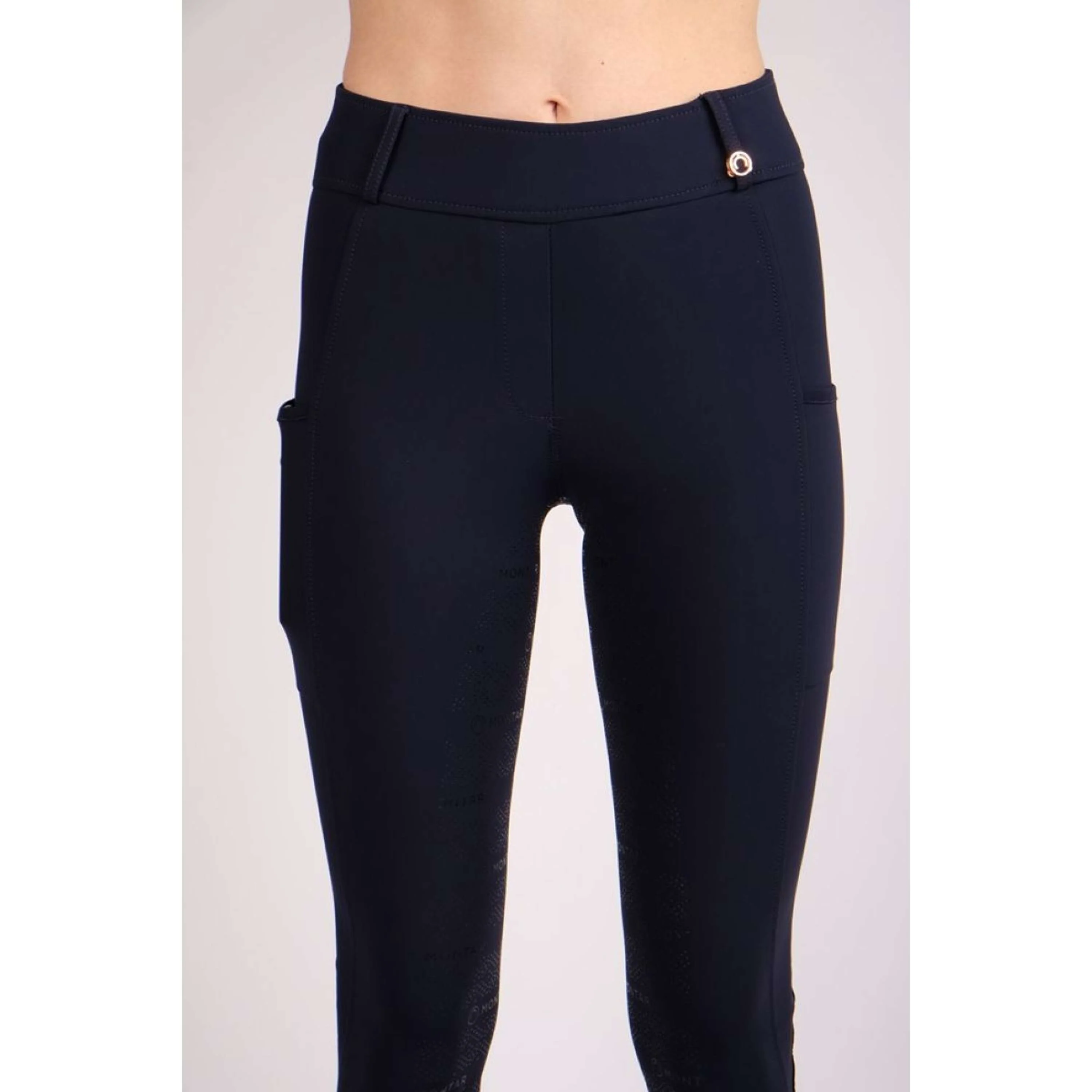 Montar Leggings da Equitazione Rosegold Logo Junior Navy - Image 4