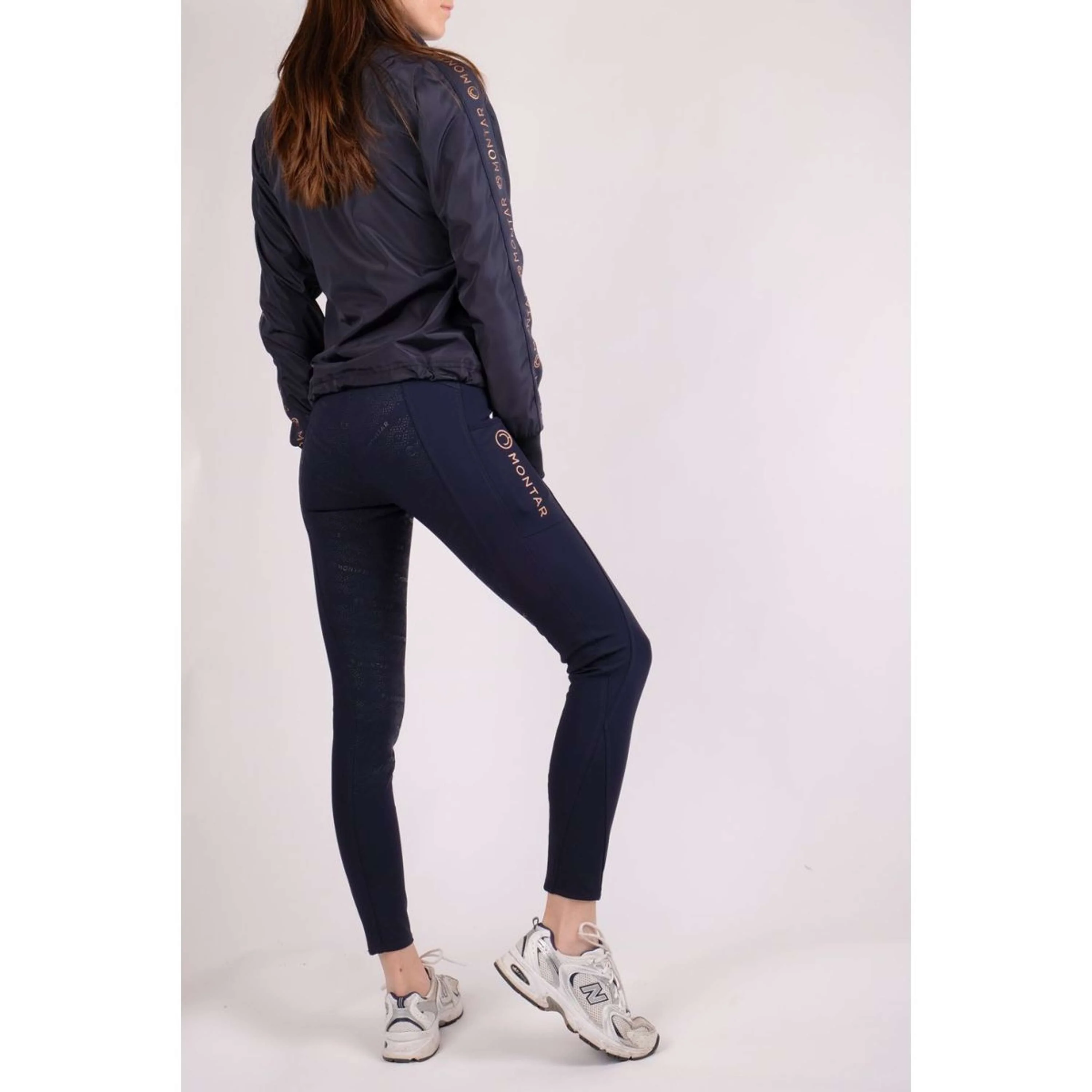 Montar Leggings da Equitazione Rosegold Logo Junior Navy - Image 6