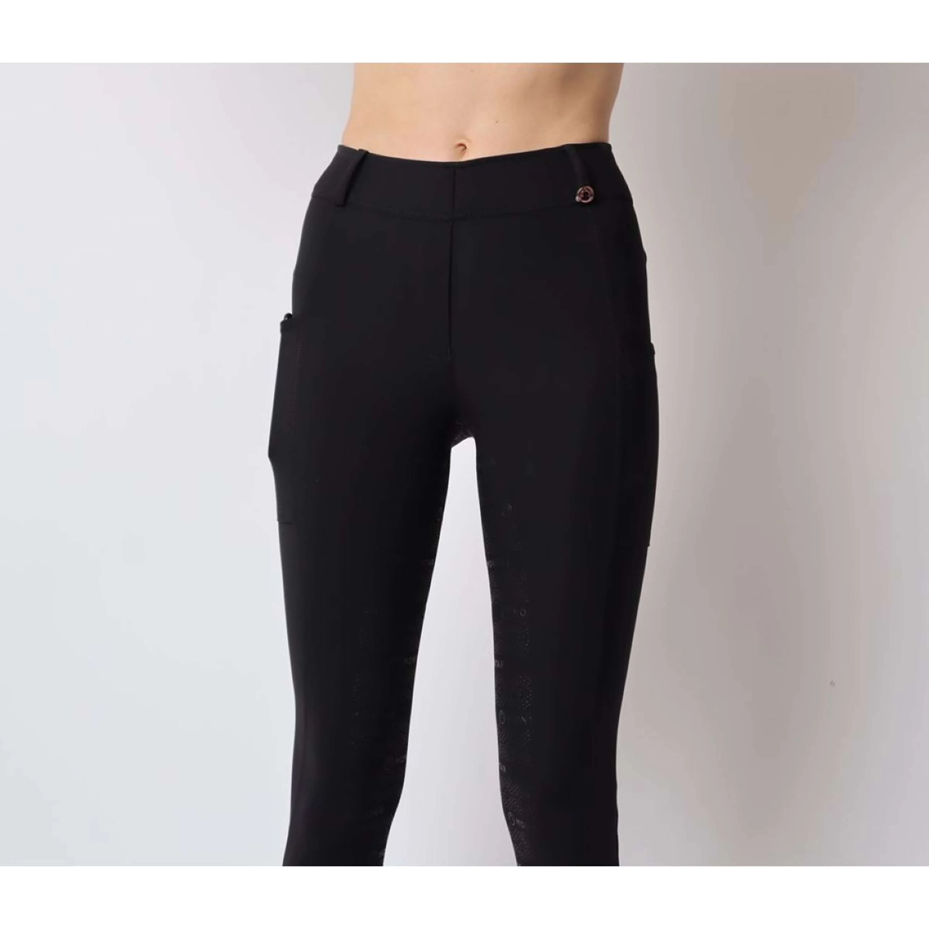Montar Leggings da Equitazione Rosegold Logo Junior Nero - Image 3