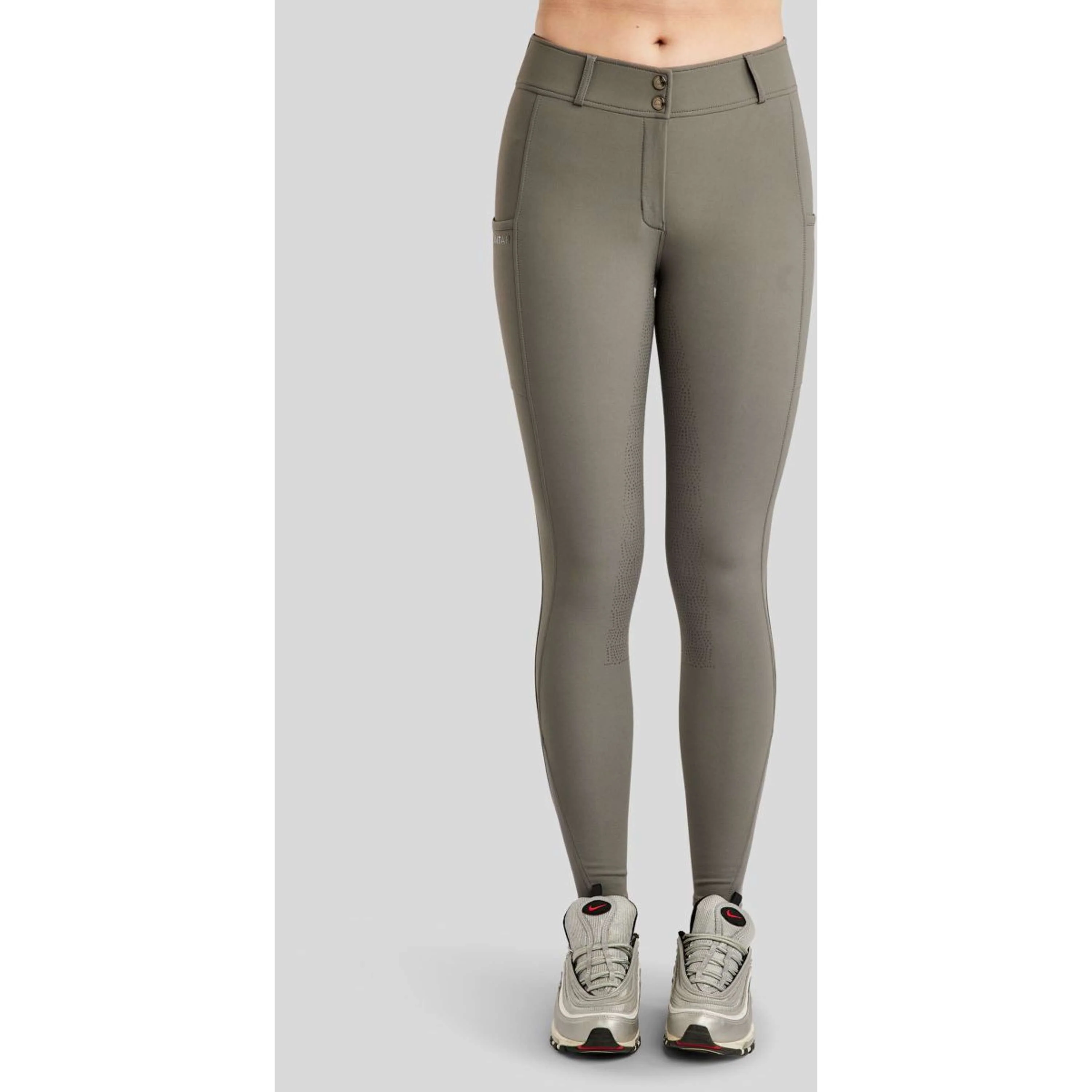 Montar Pantaloni da Equitazione Megan Full Grip Grigio - Image 2