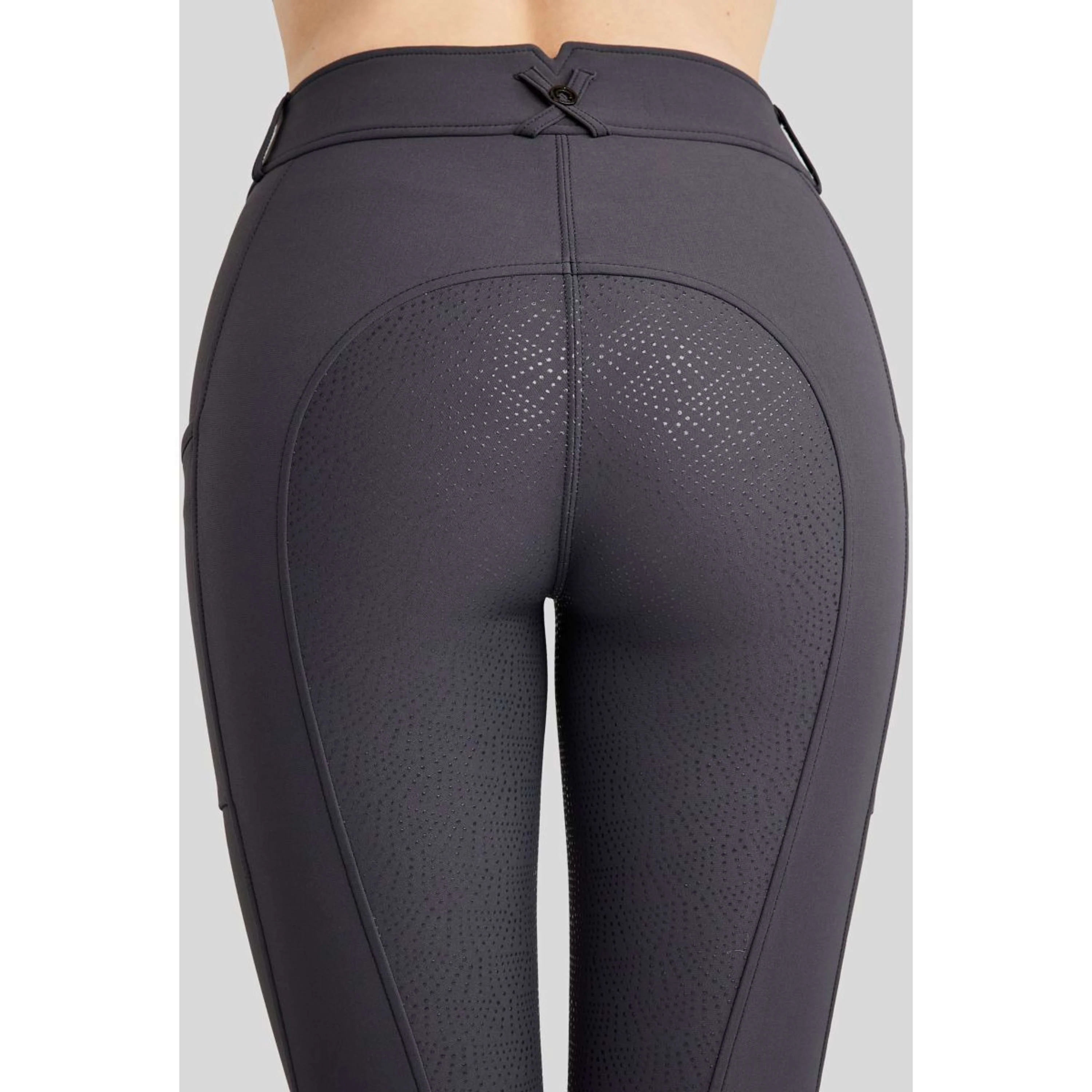 Montar Pantaloni da Equitazione Megan Full Grip Slate Grey - Image 3