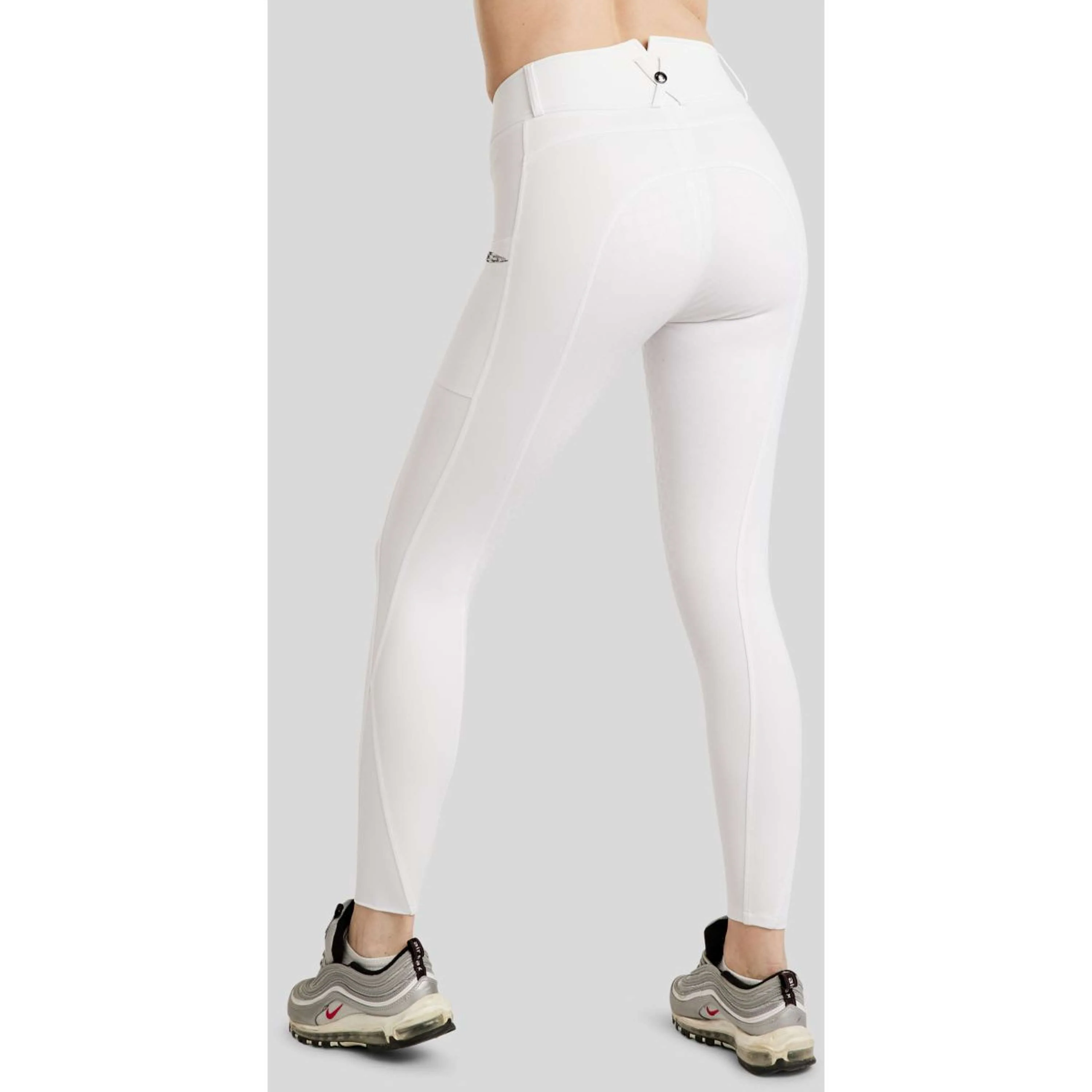 Montar Pantaloni da Equitazione MoEmilia Full Grip Bianco - Image 4