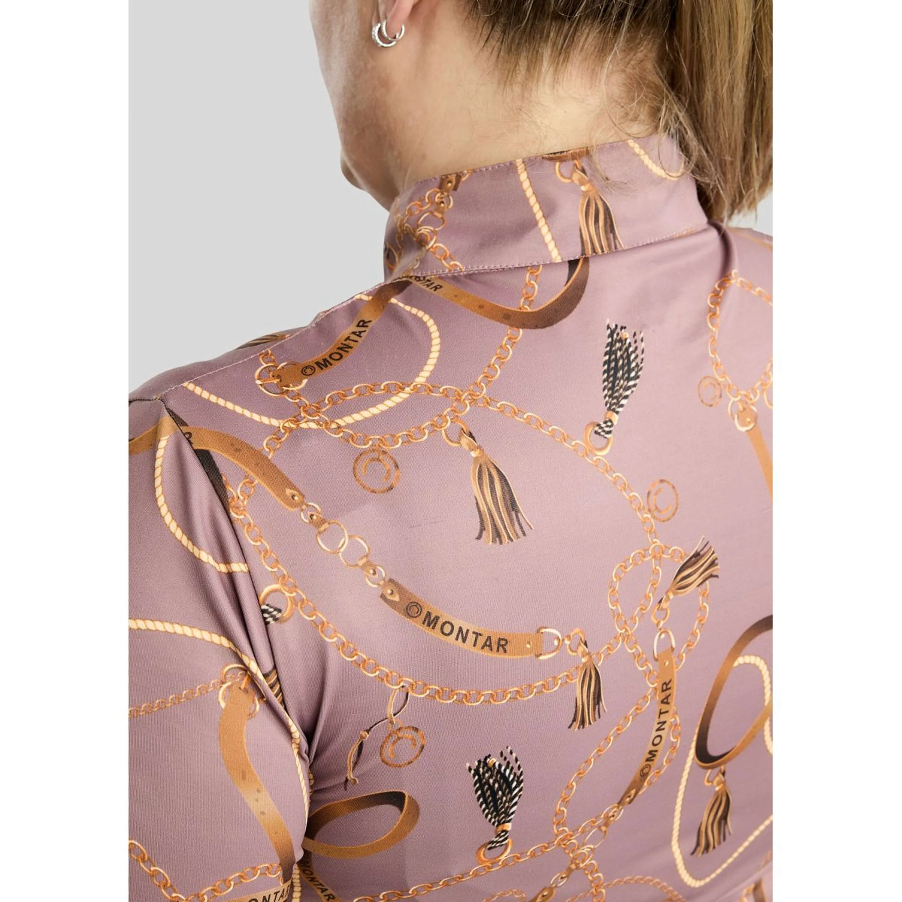 Montar Maglia Haily Bridle Print Curve Maniche Lunghe Dusty Rose - Image 3