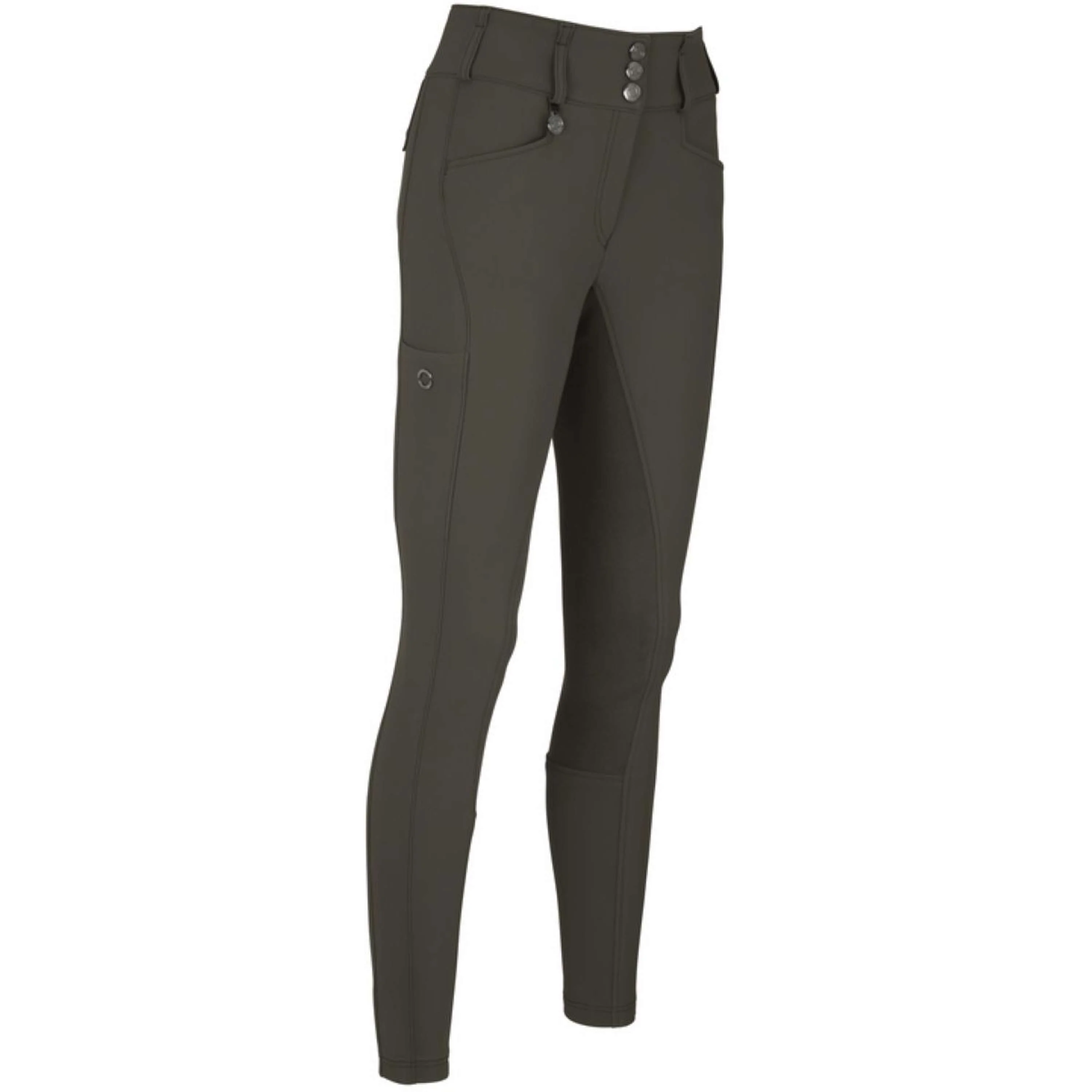 Pikeur Pantaloni da Equitazione New Candela Full Grip Flex Faux Leather Deep Khaki
