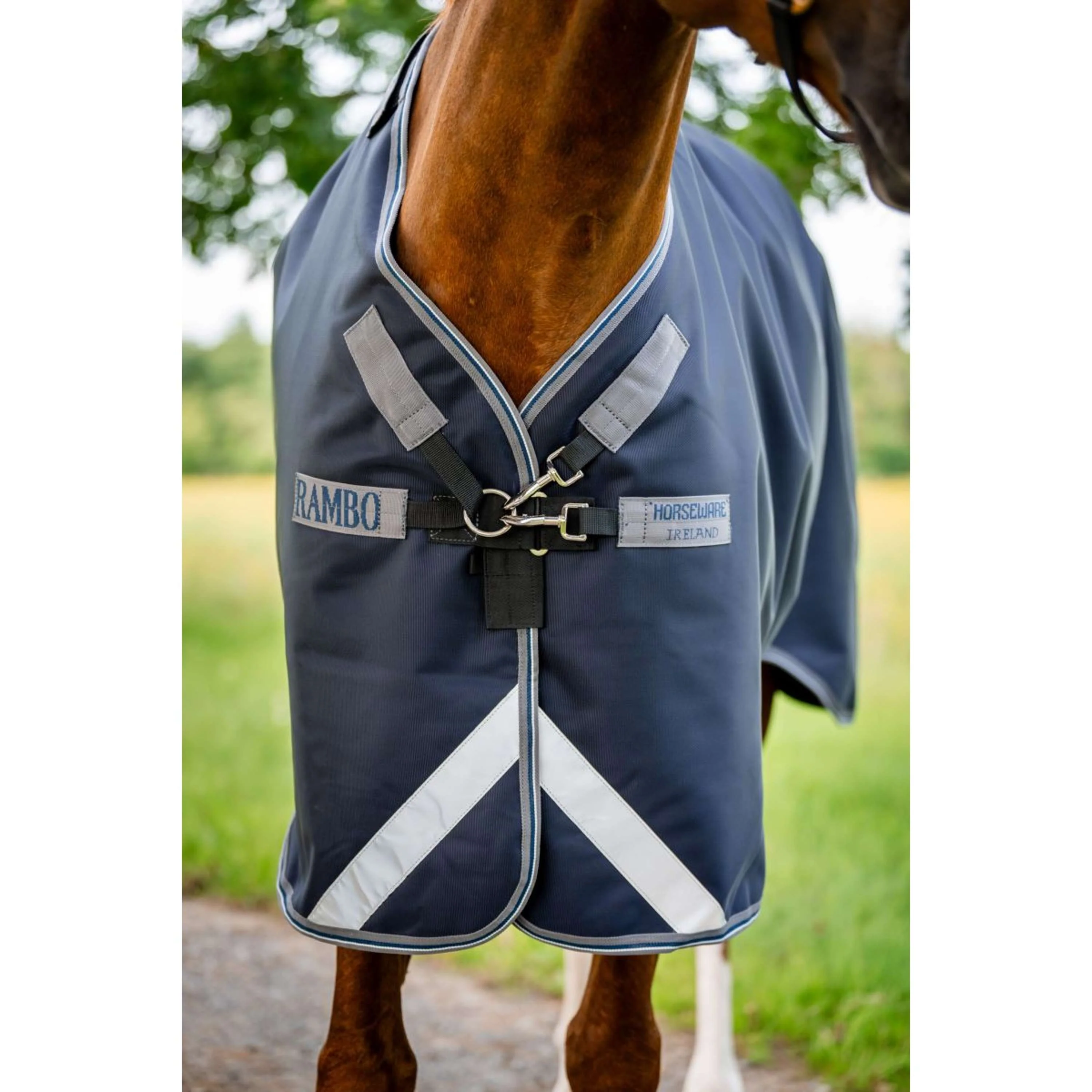 Rambo Turnout 1680D Plus 100g Blu marino/Grigio temporale/Argento - Image 4