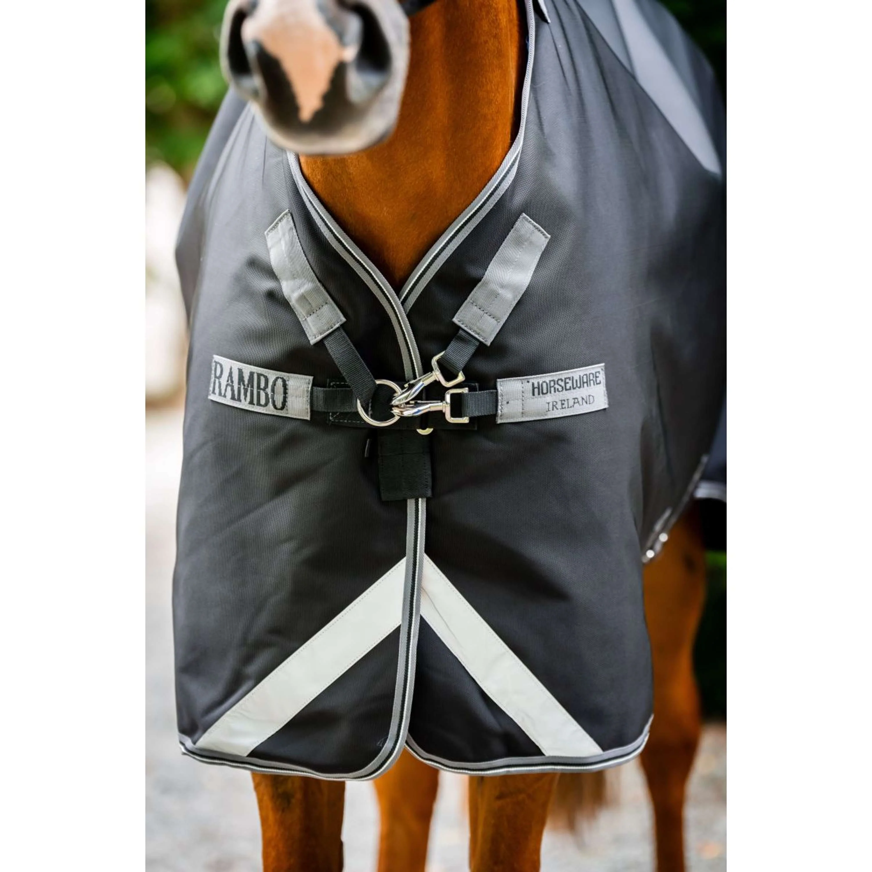 Rambo Turnout 1680D Plus 100g Nero/Grigio temporale/Argento - Image 5