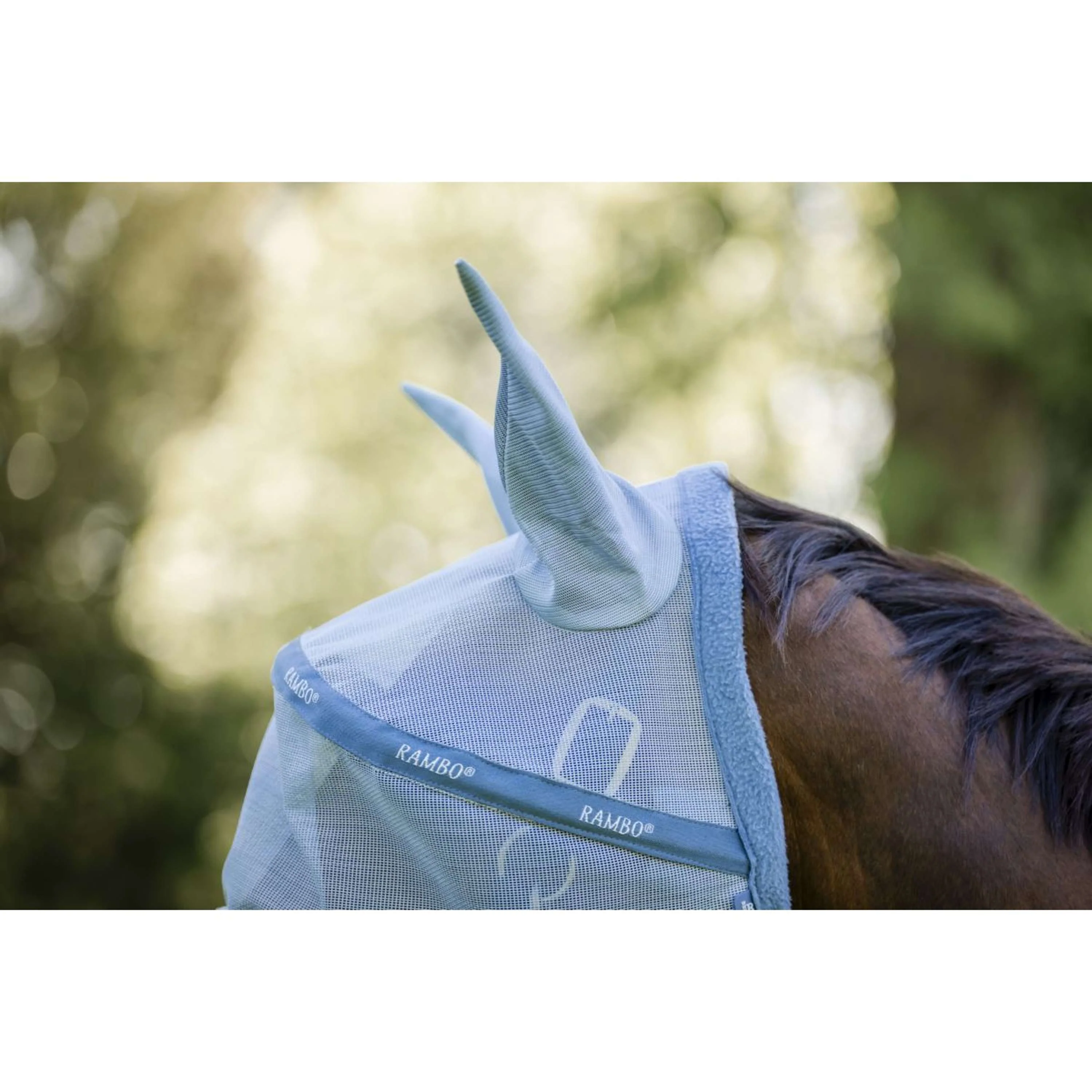 Rambo Fly Mask Heather Blue/Blue/Silver - Image 4