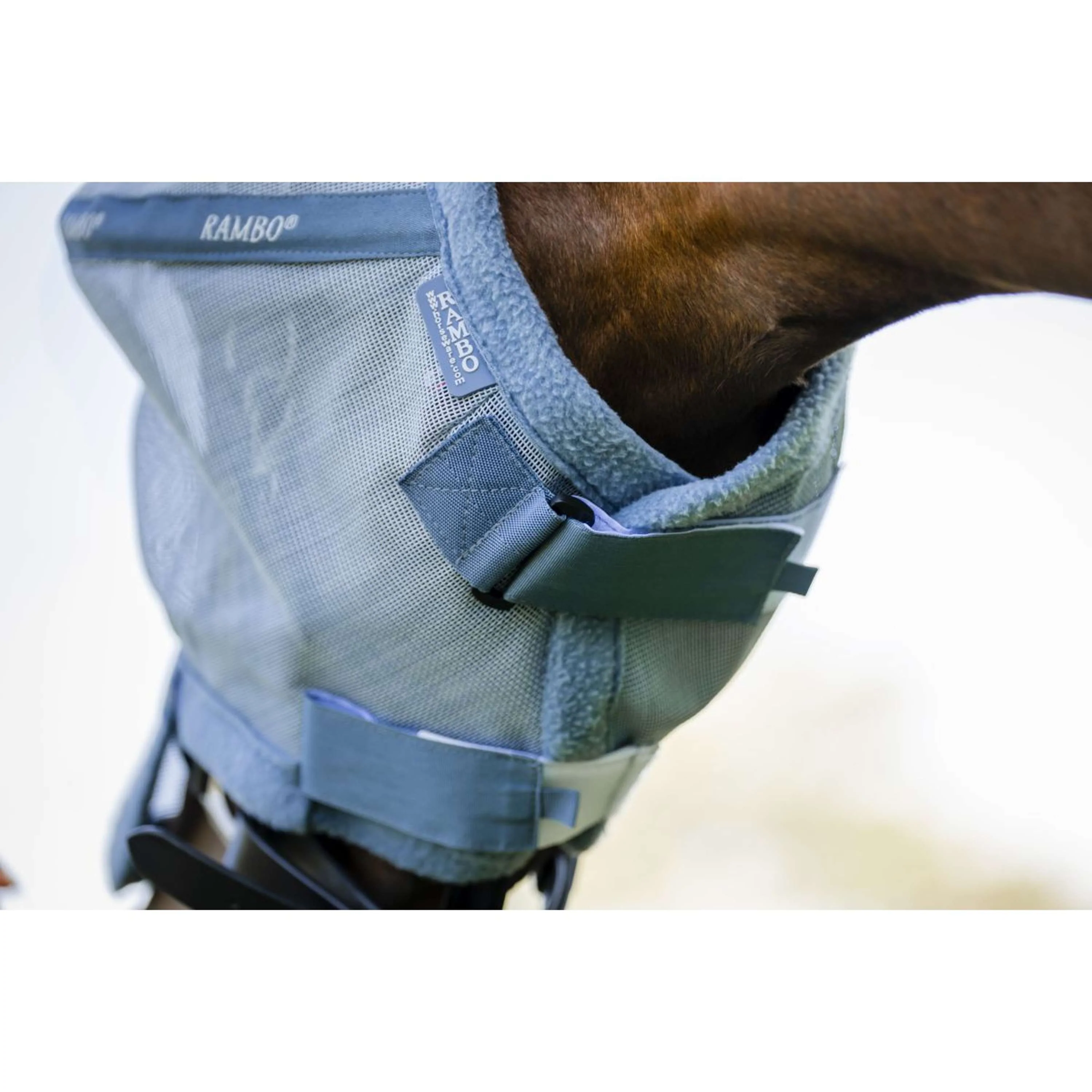 Rambo Fly Mask Heather Blue/Blue/Silver - Image 5