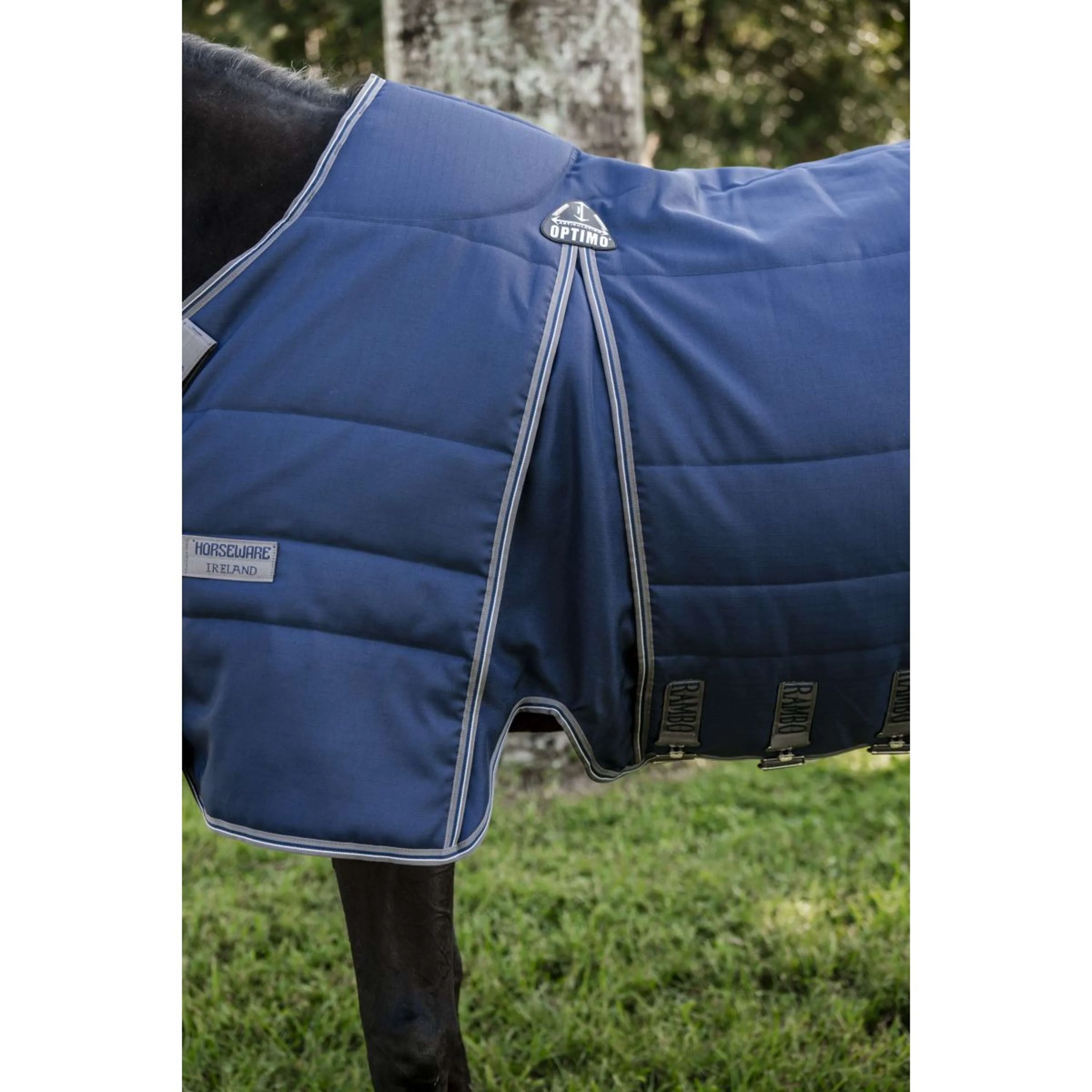 Rambo Optimo Coperta da scuderia 200g Navy/Thunderstorm Grey/Silver - Image 3