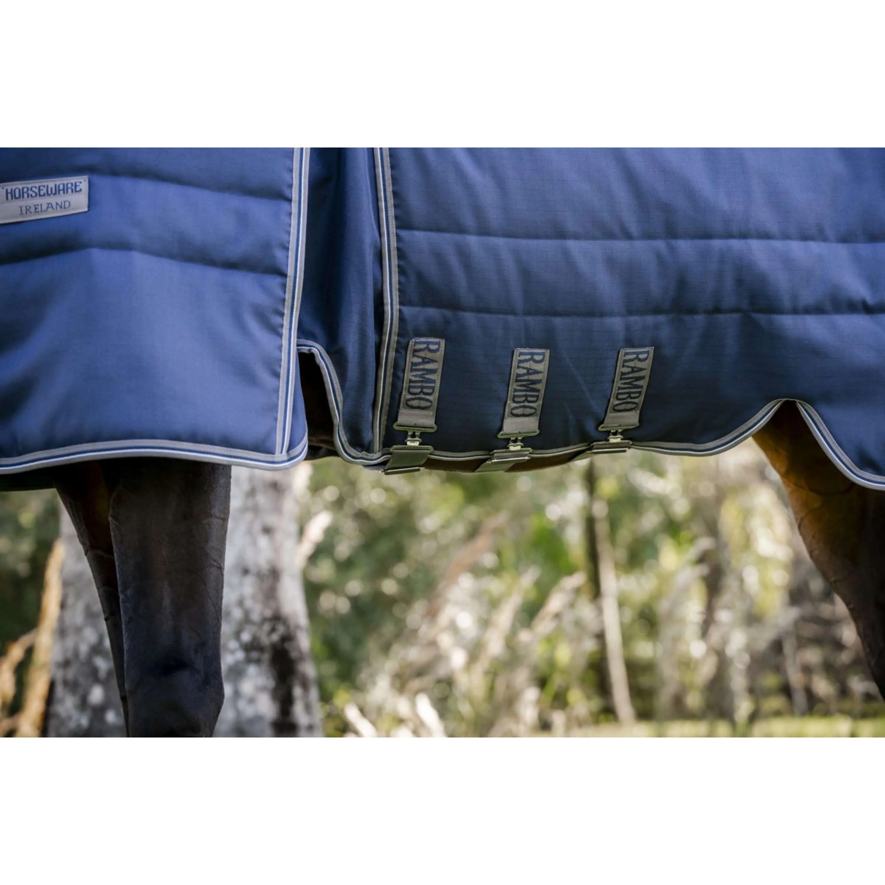 Rambo Optimo Coperta da scuderia 200g Navy/Thunderstorm Grey/Silver - Image 5