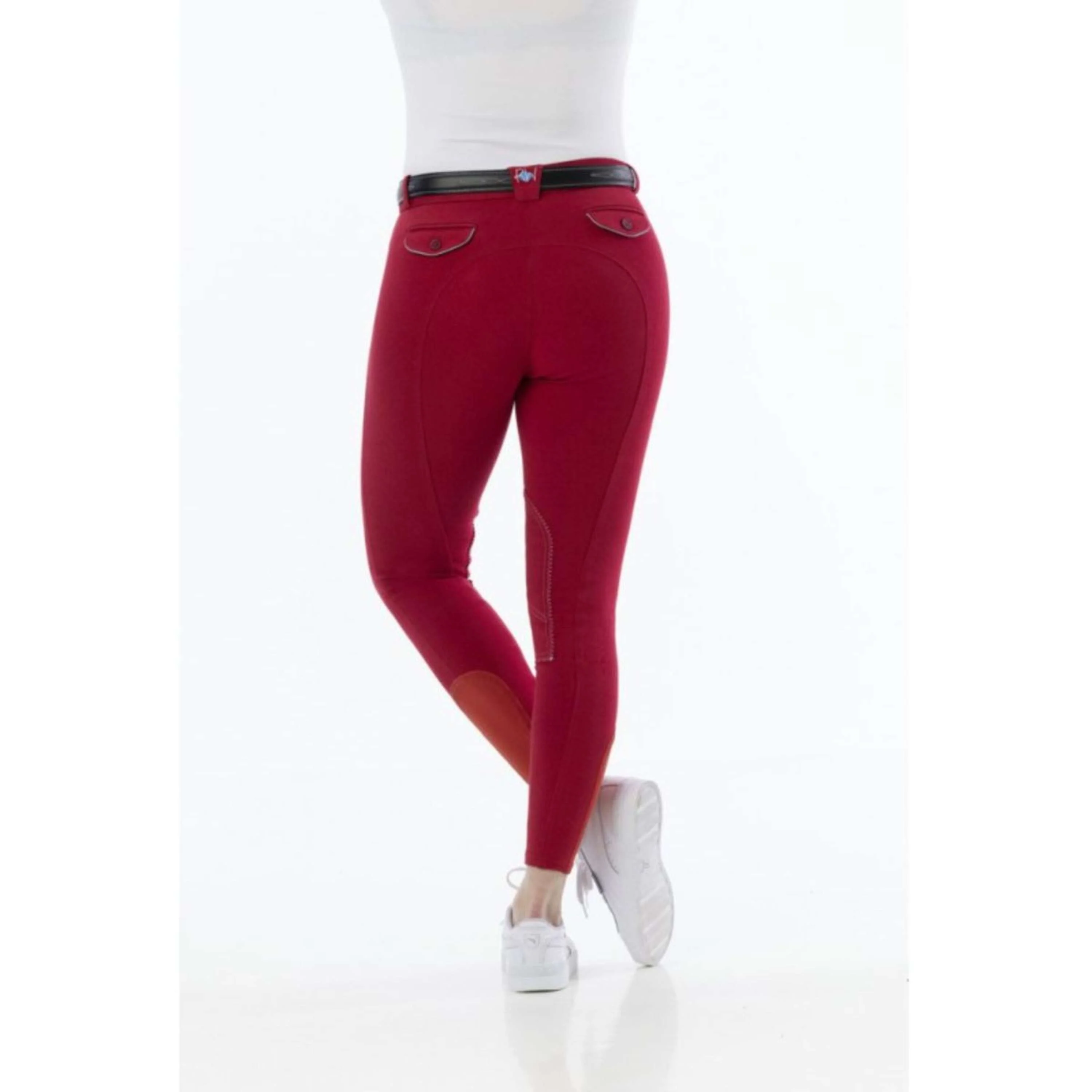 Riding World Pantaloni da Equitazione Alexandrie Rosso - Image 3