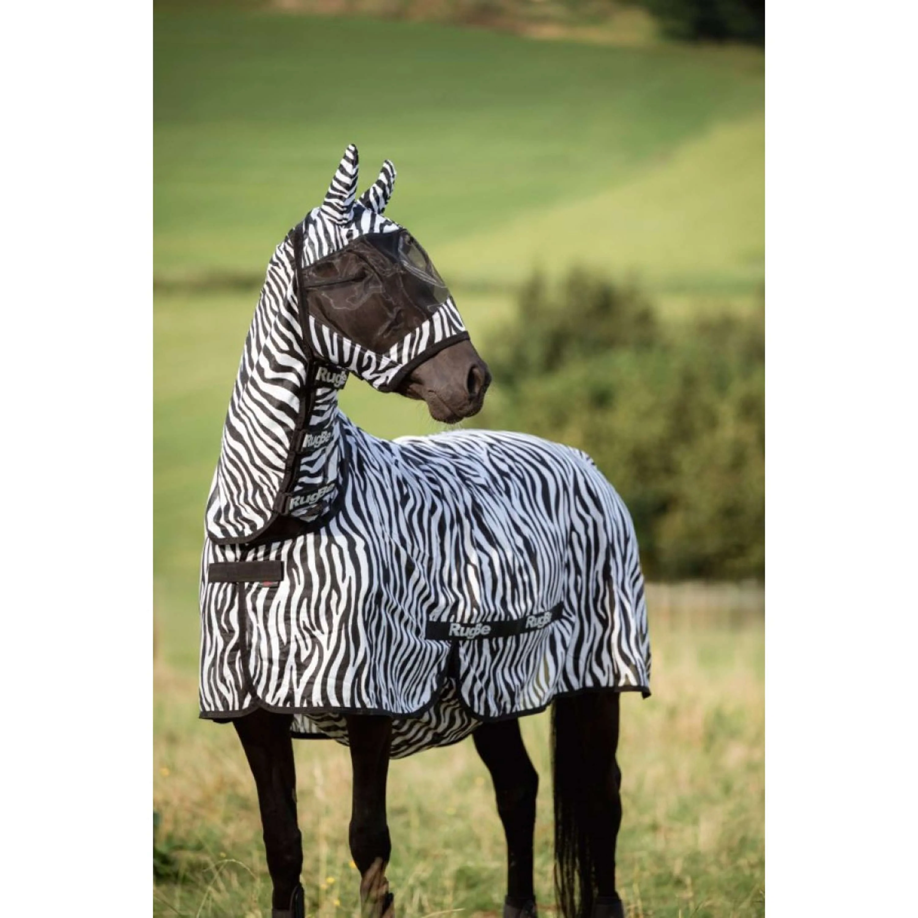 RugBe by Covalliero Maschera antimosche con copriorecchie Zebra Nera - Image 5