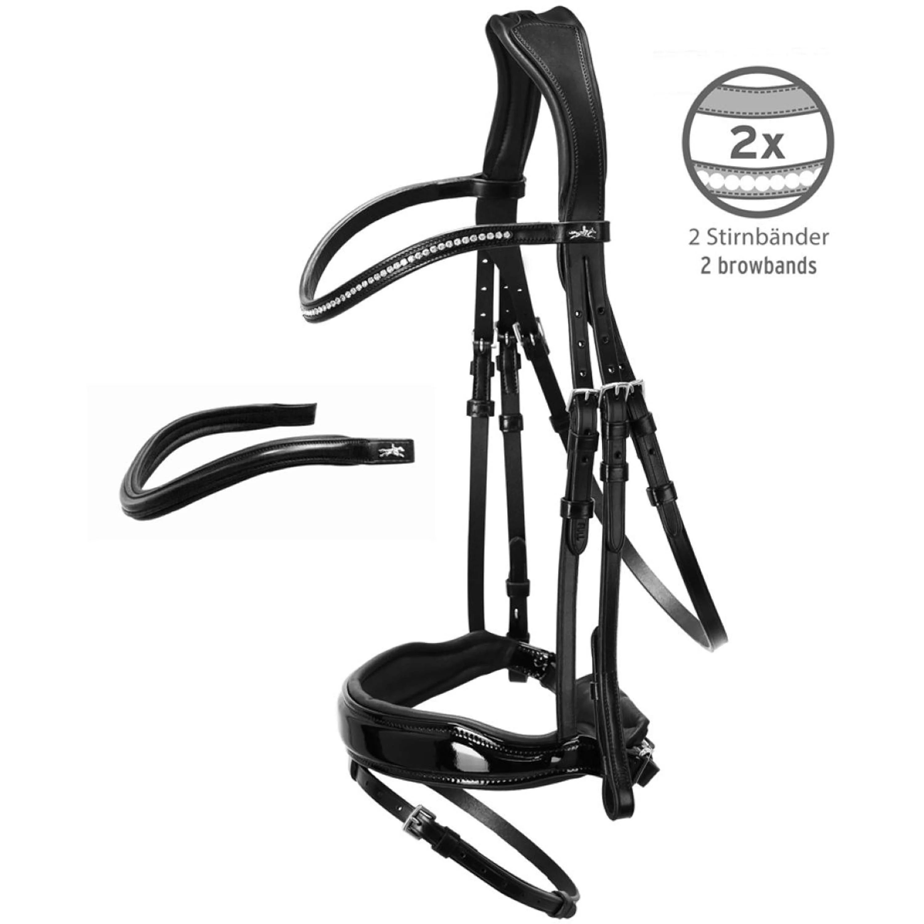 Schockemöhle Briglia Premium sports Stanford Nero/Lacca/Argento