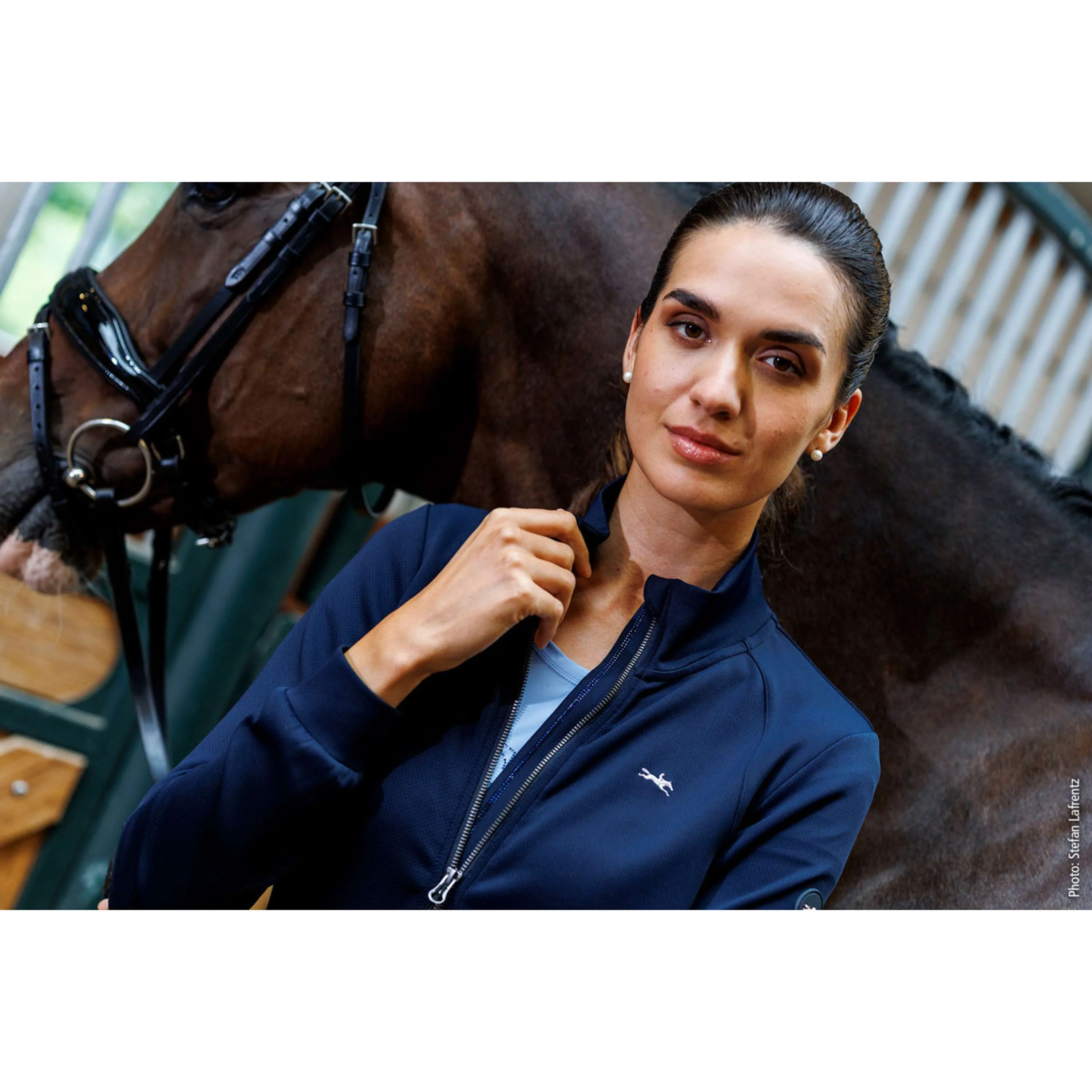 Schockemöhle Felpa con cappuccio e zip SPRosi Style Dark Navy - Image 4