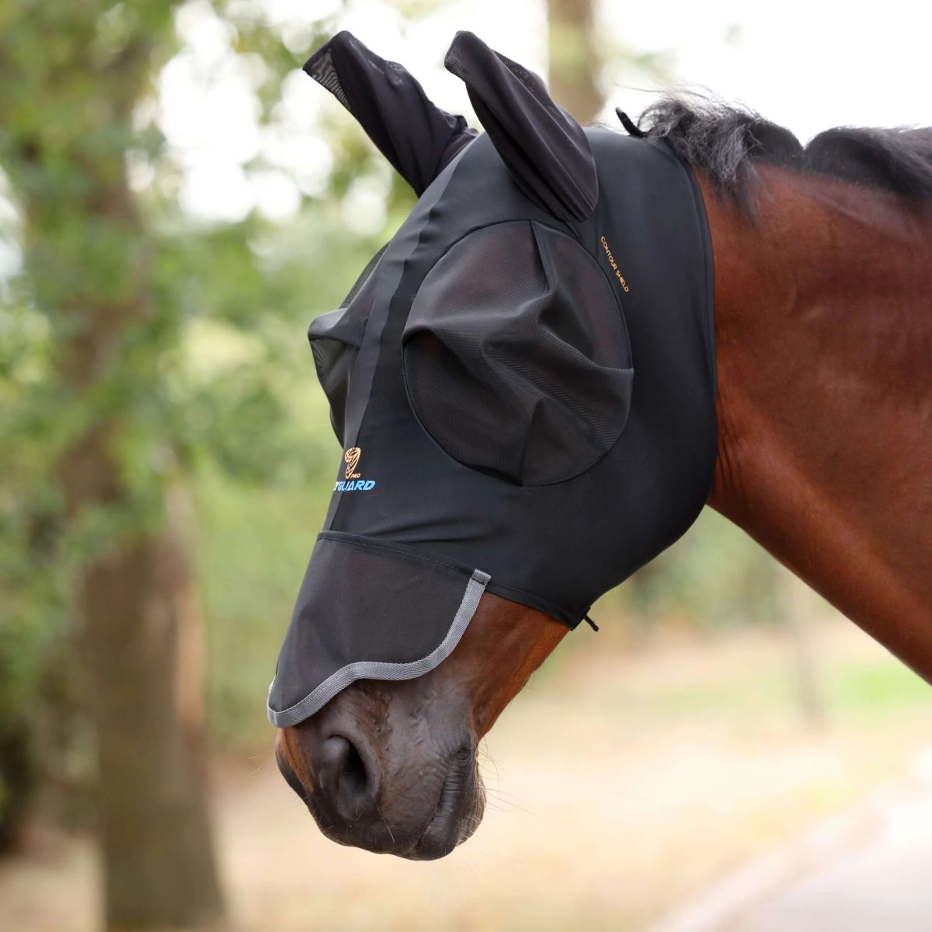 Shires Maschera per Mosche Stretch Nero intenso - Image 2