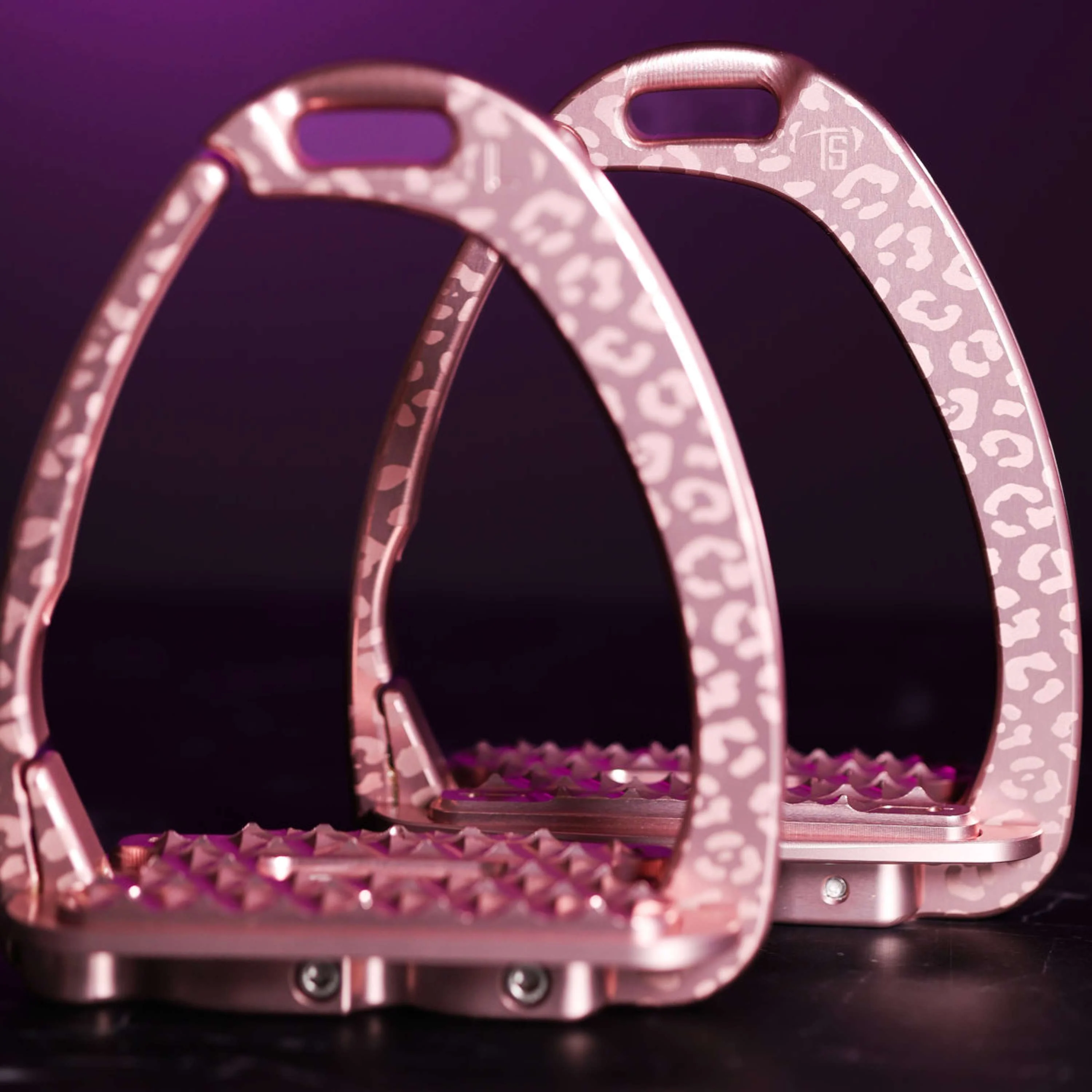 Tech Stirrups Staffe Venice Sloped EVO Leopard Rosegold - Image 4