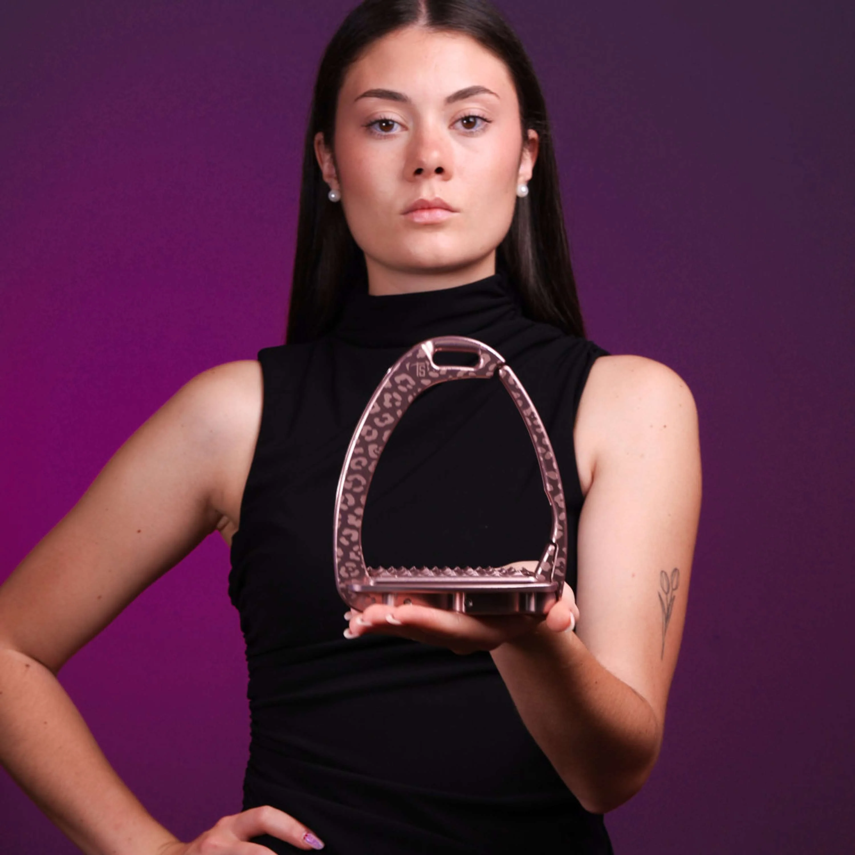 Tech Stirrups Staffe Venice Sloped EVO Leopard Rosegold - Image 7
