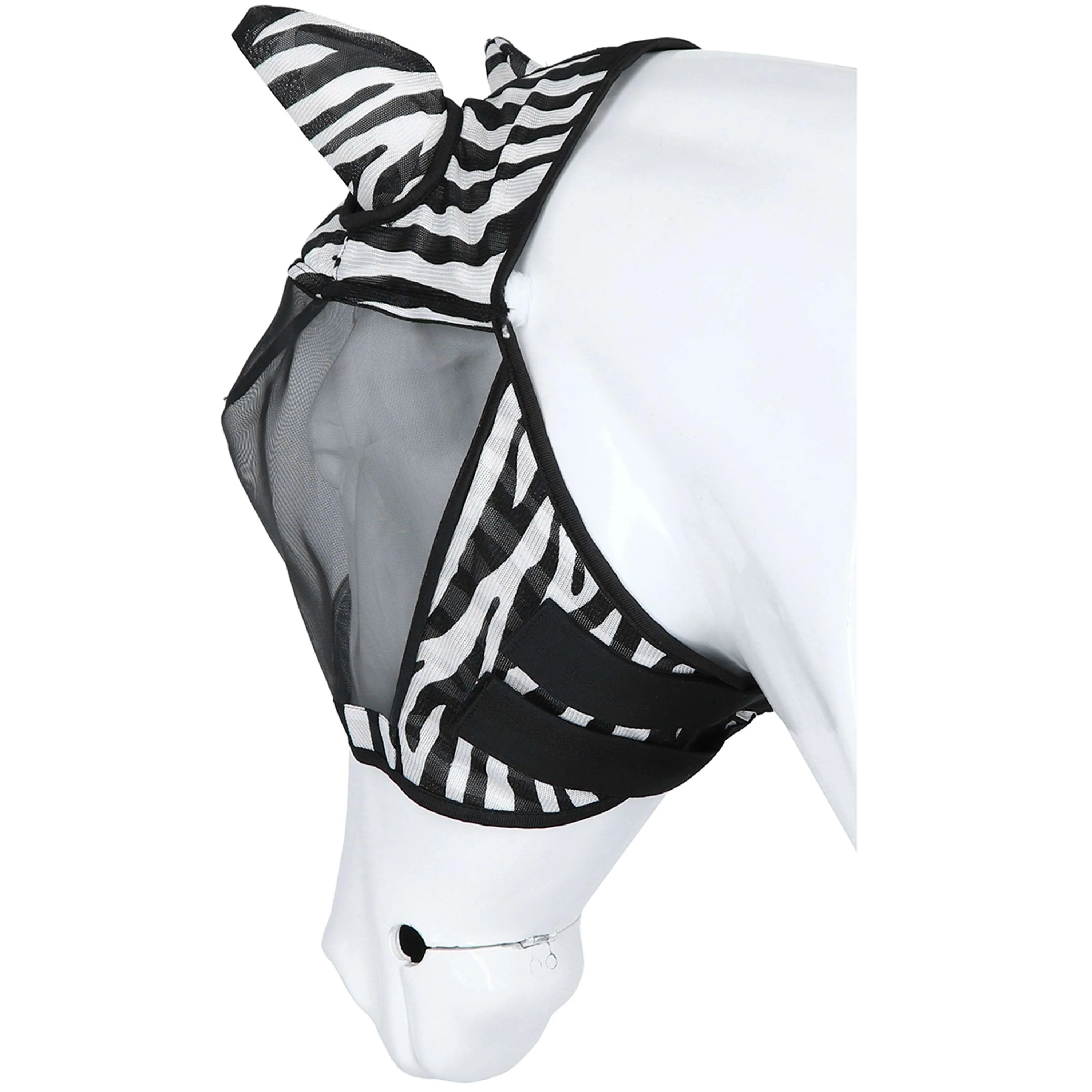 Velder Horsewear Essentials Maschera per Mosche Zebra con Orecchie Nero/Bianco - Image 7
