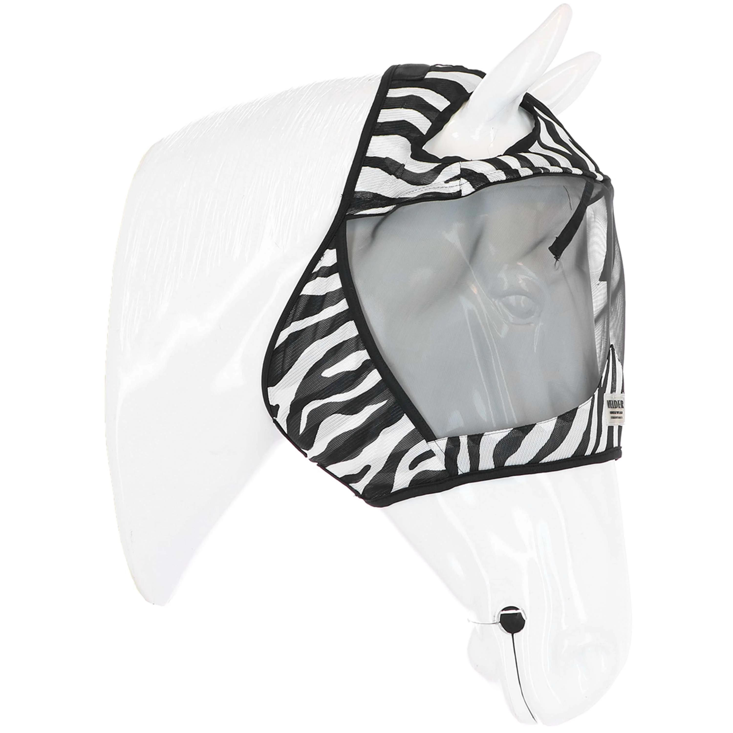 Velder Horsewear Essentials Maschera per Mosche Zebra Senza orecchie Nero/Bianco - Image 3