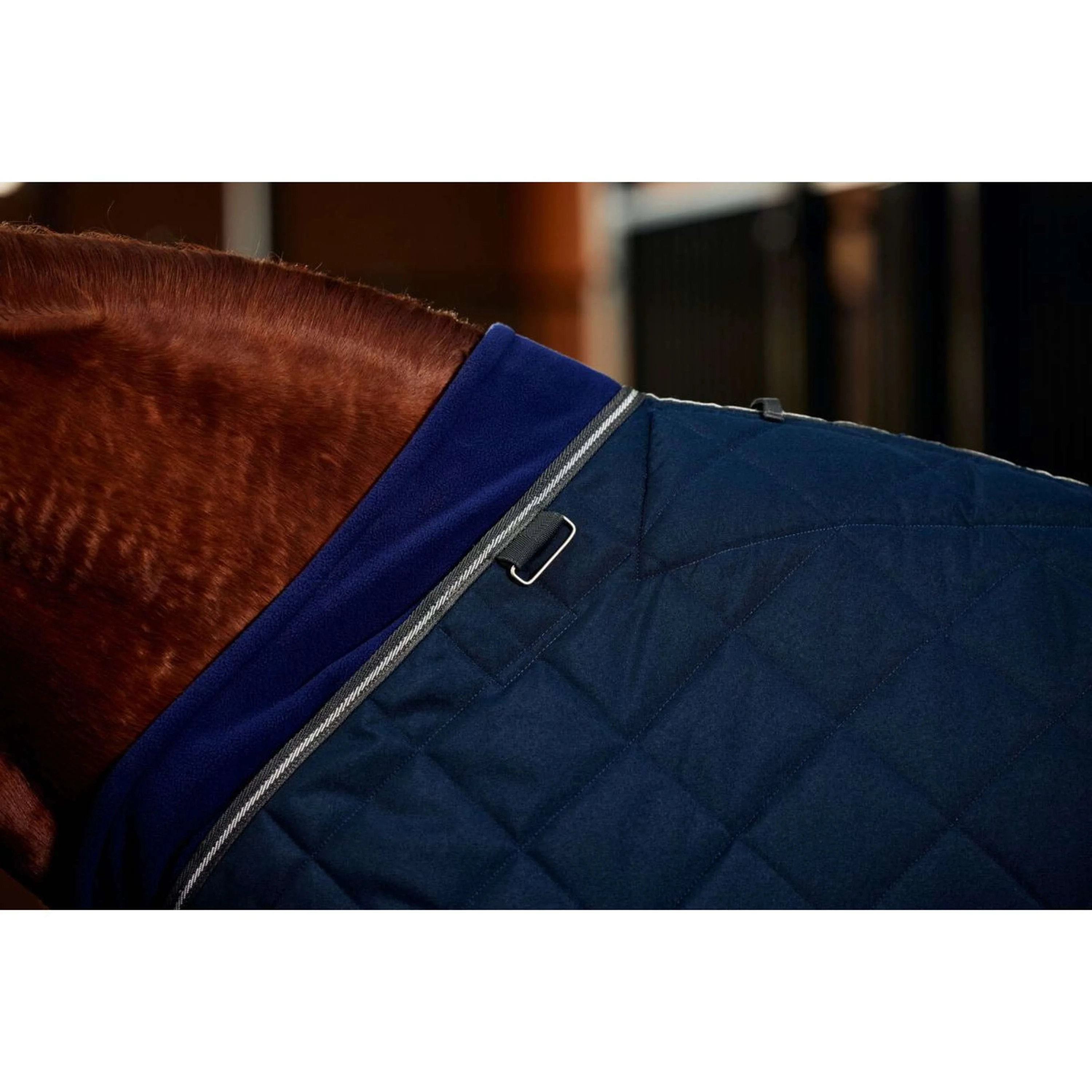 WeatherBeeta Coperta da scuderia ComFiTec 100D Diamond Quilt Detach-A-Neck 220 g Blu marino/Carbone - Image 7
