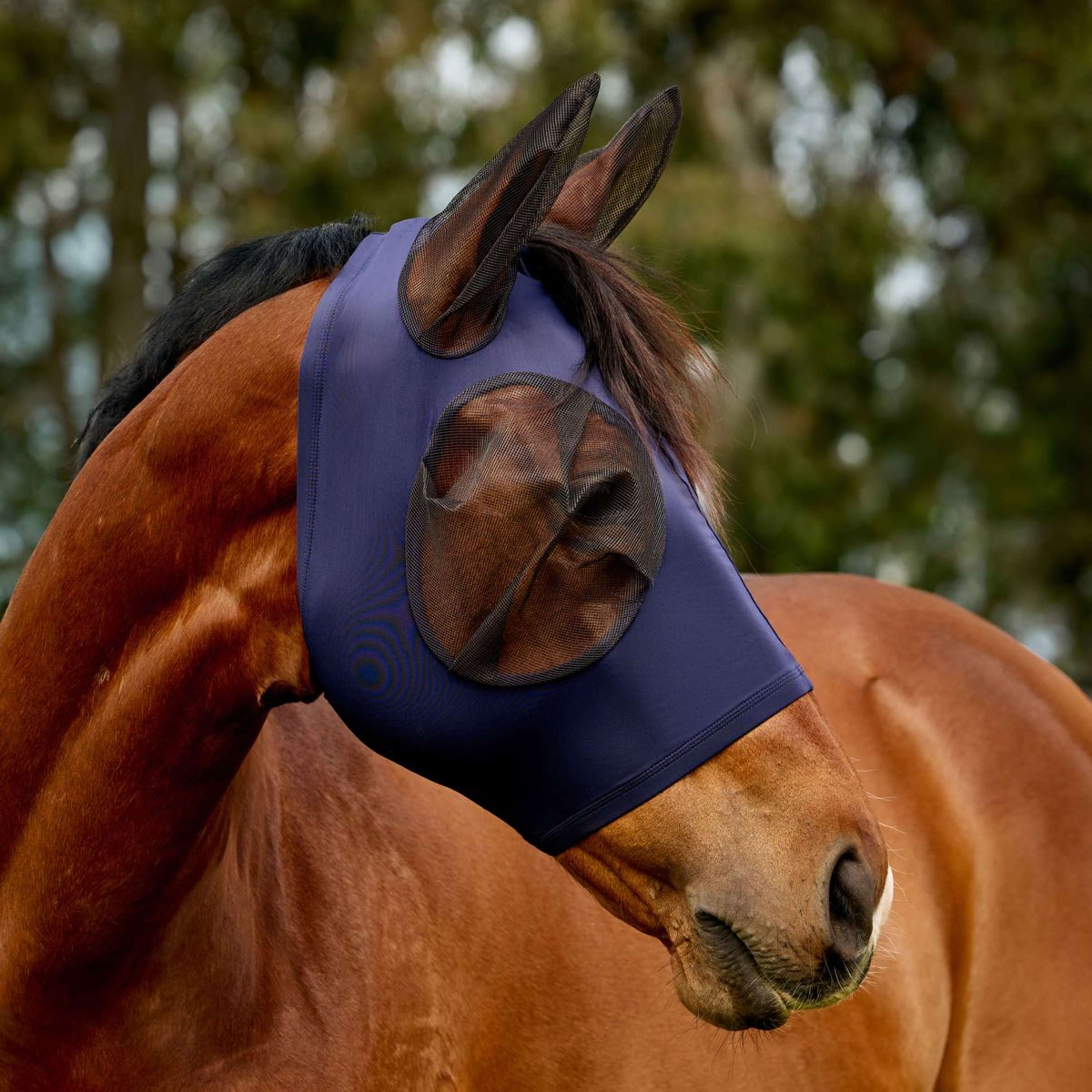WeatherBeeta Maschera per Mosche ComFiTec Deluxe Stretch con Orecchie Blu marino/nero - Image 2
