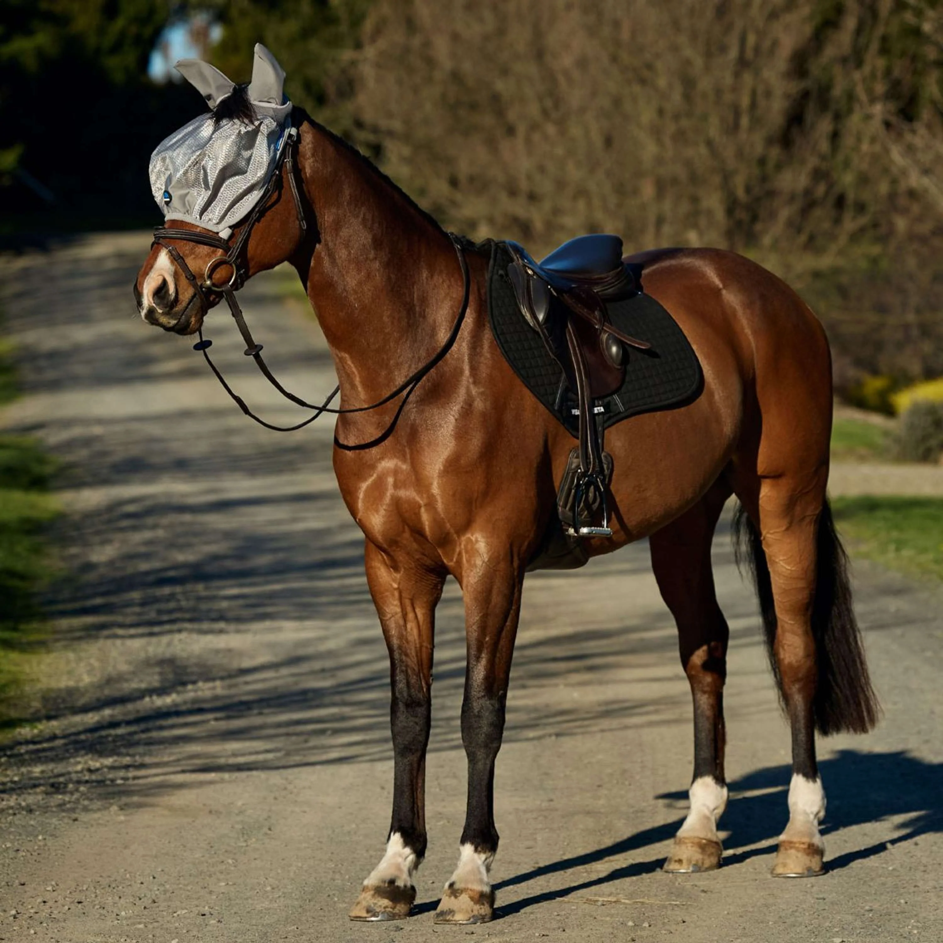 WeatherBeeta Maschera per Mosche ComFiTec Hexi Ride On Fly con Orecchie Argento - Image 3
