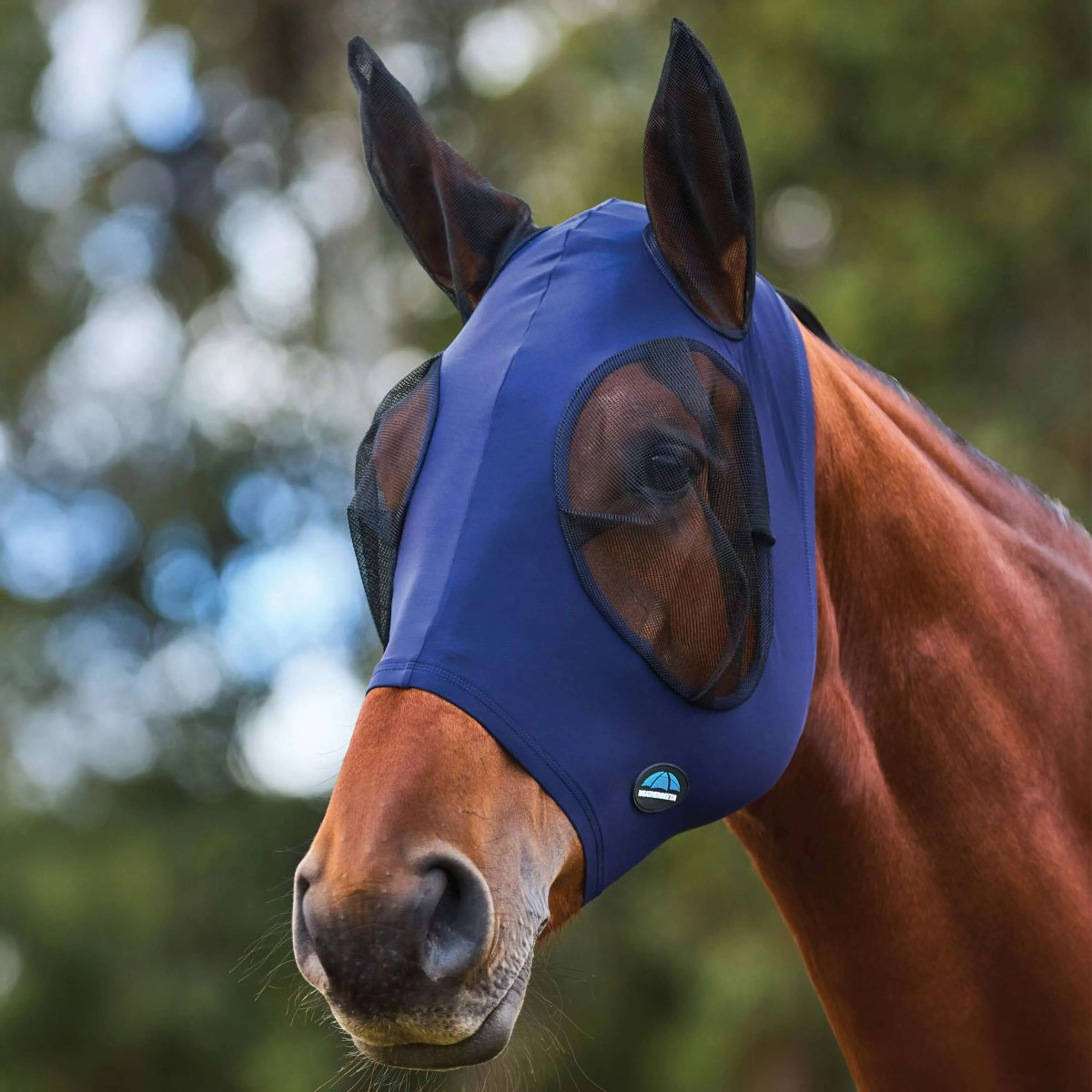 WeatherBeeta Maschera per Mosche ComFiTec Stretch con Orecchie Blu marino/nero