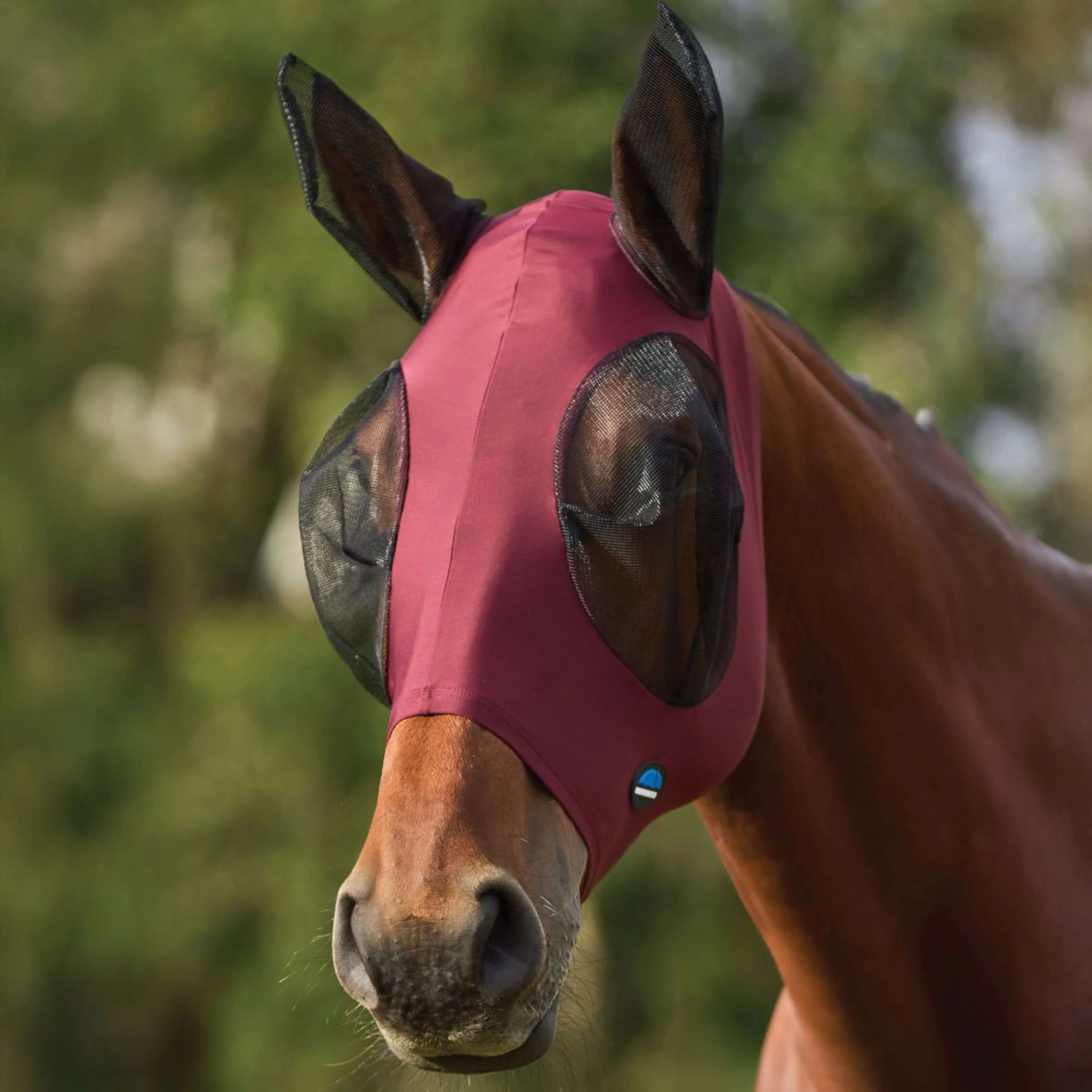 WeatherBeeta Maschera per Mosche ComFiTec Stretch con Orecchie Borgogna/Nero